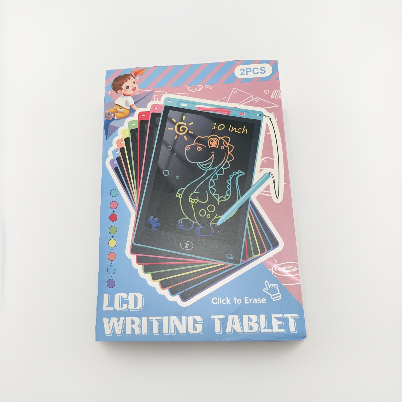 2 Pack 10" LCD Writing Tablet Study Play Draw & Erase Kids Gift