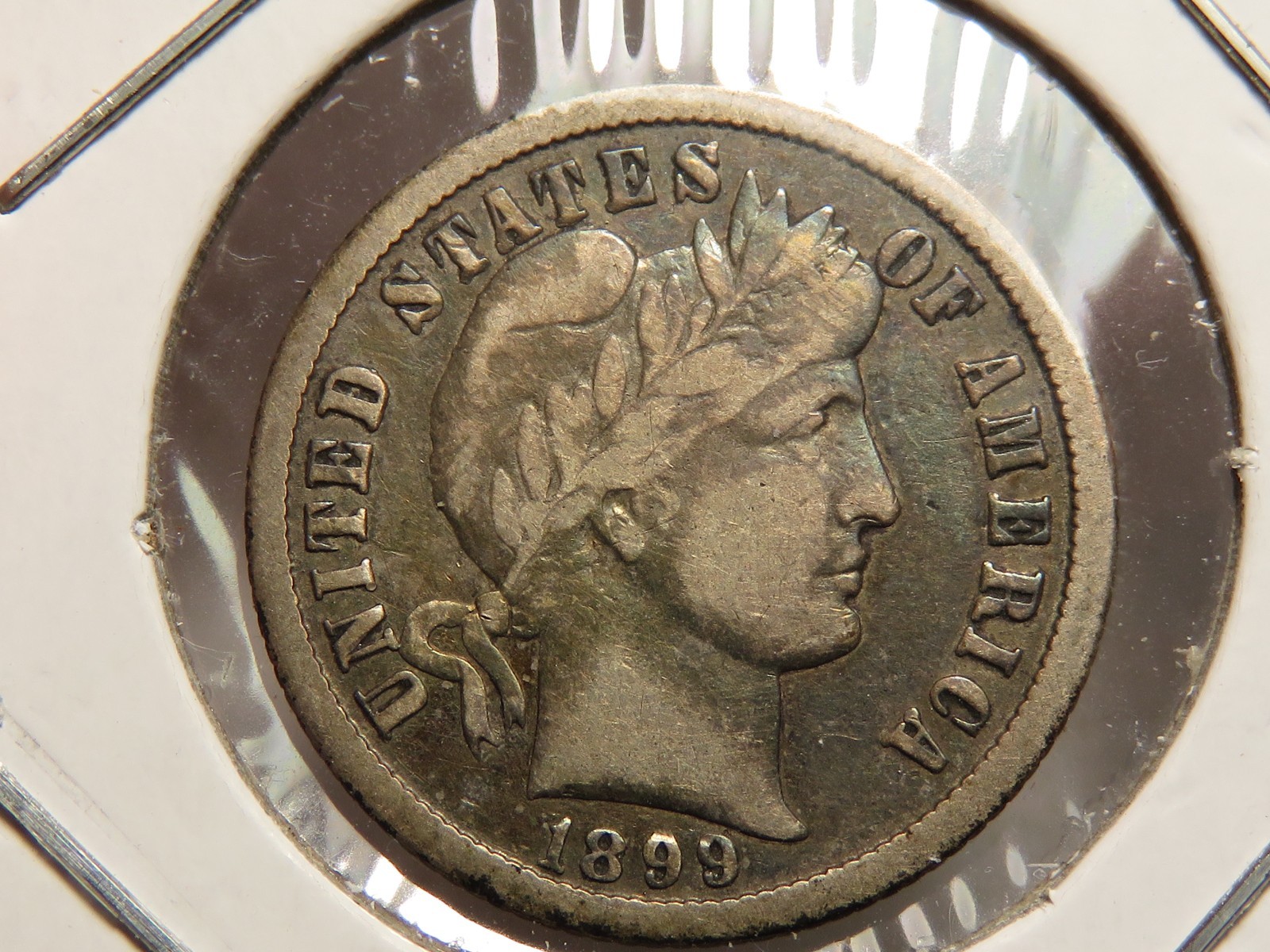 1899-O Barber Dime, Grades VF, Nice Toning