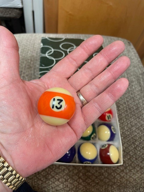Miniature Pool Ball Set 1.5" with Box Complete Billiards Set of 16