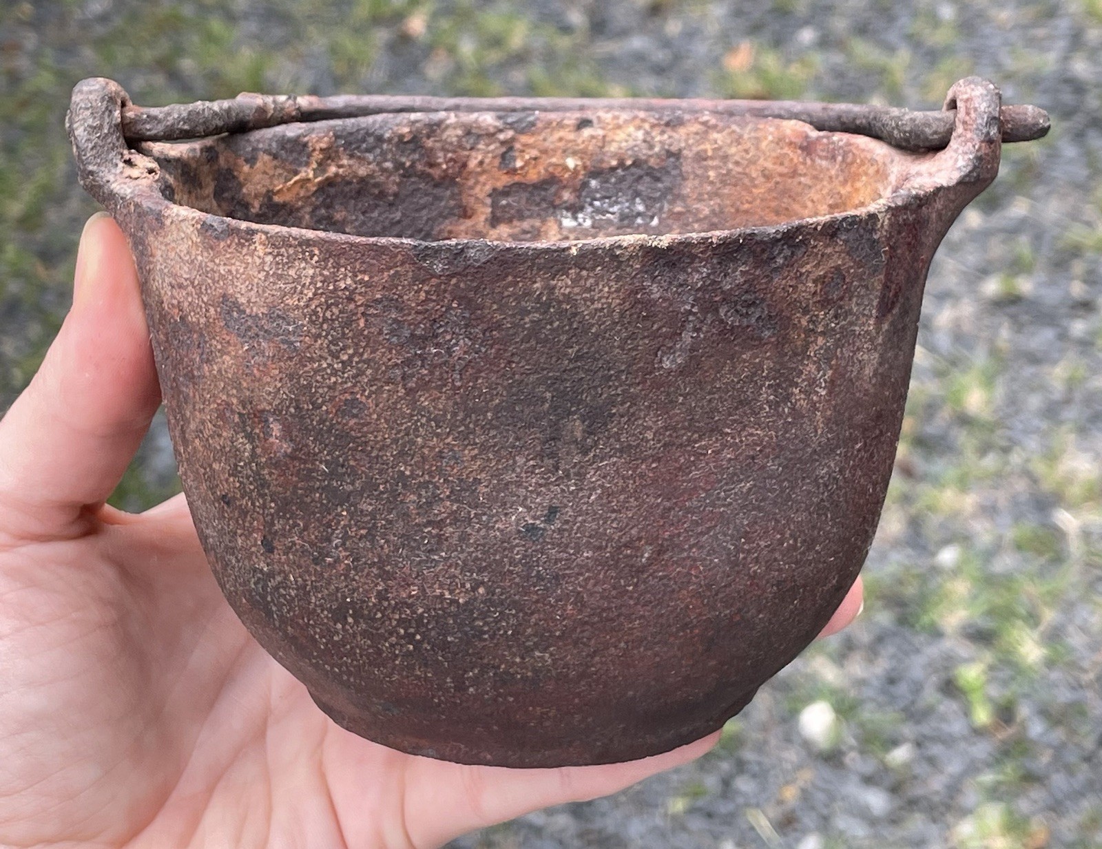 Antique Victorian Cast Iron Lead Melting Blacksmithing Pot Smelting Tool