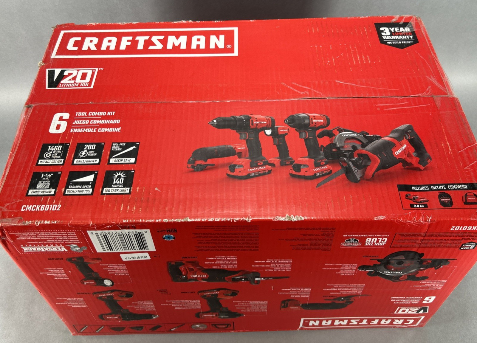 Craftsman CMCK601D2 20V Tool Combo Kit NEW