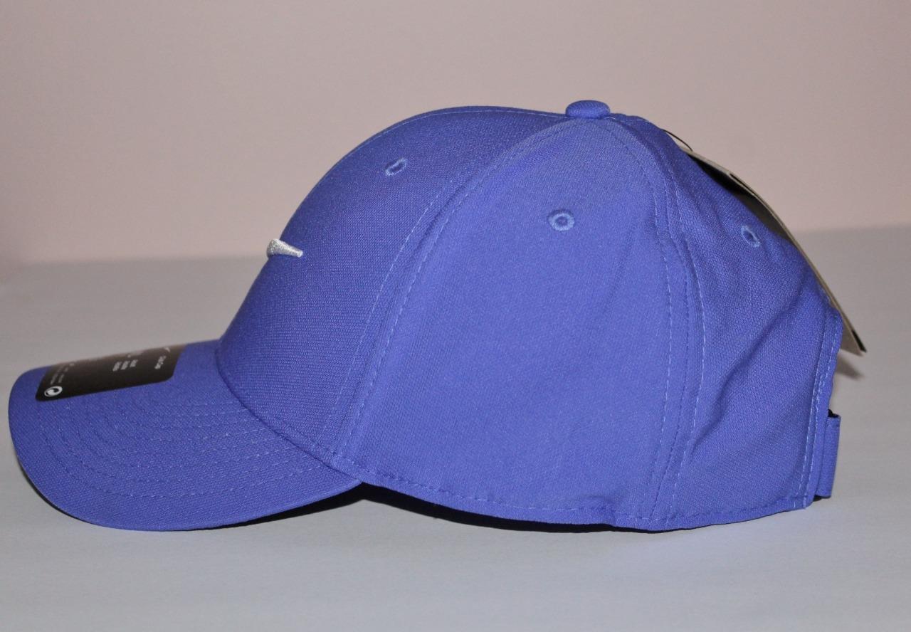 NIKE Periwinkle Blue White Swoosh Logo Adjustable Strapback Baseball Hat Cap *1Z