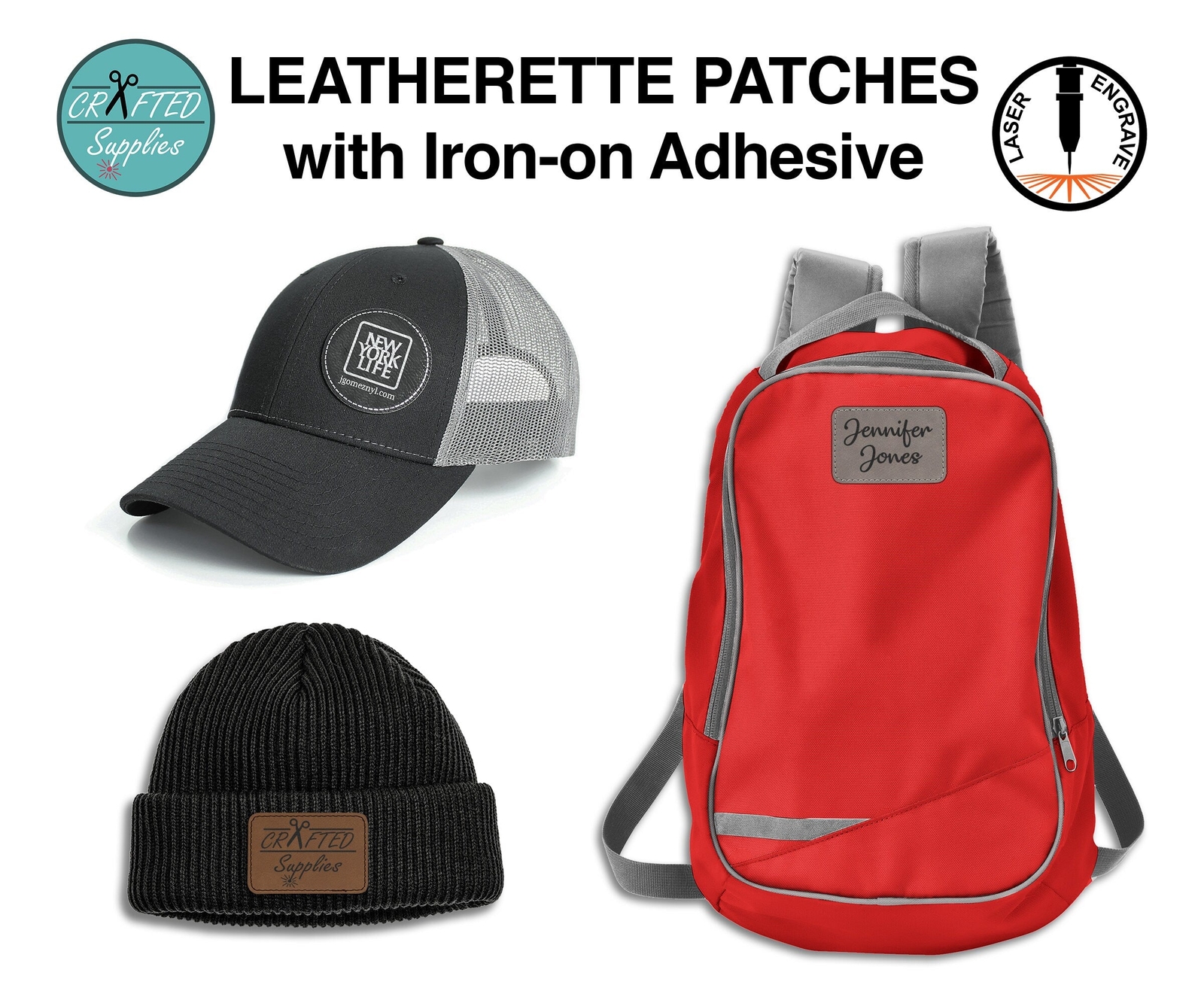 Leatherette Patch, SM Oval 3 in x 2 in