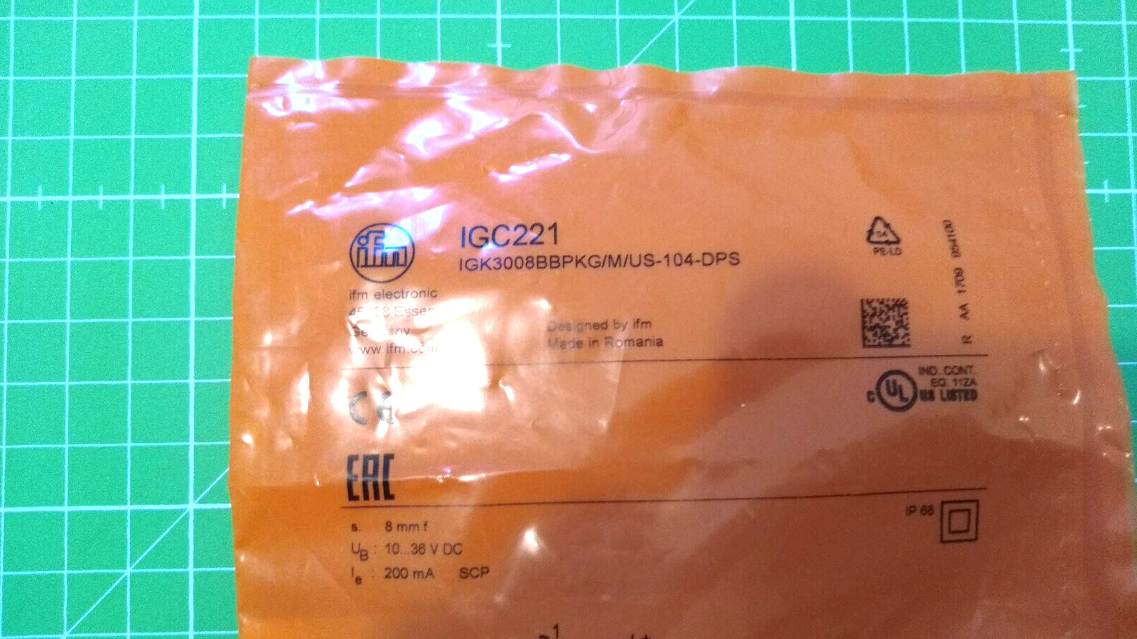 IFM Inductive Sensor IGC221 IGK3008BBPKG/US-104 New/Original Packaging, 4021179101684