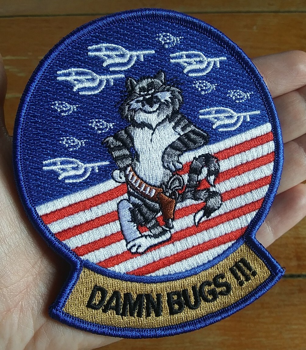DAMN BUGS!!! Grumman F-14 TOMCAT US Navy Fighter Squadron VF MILITARY Patch