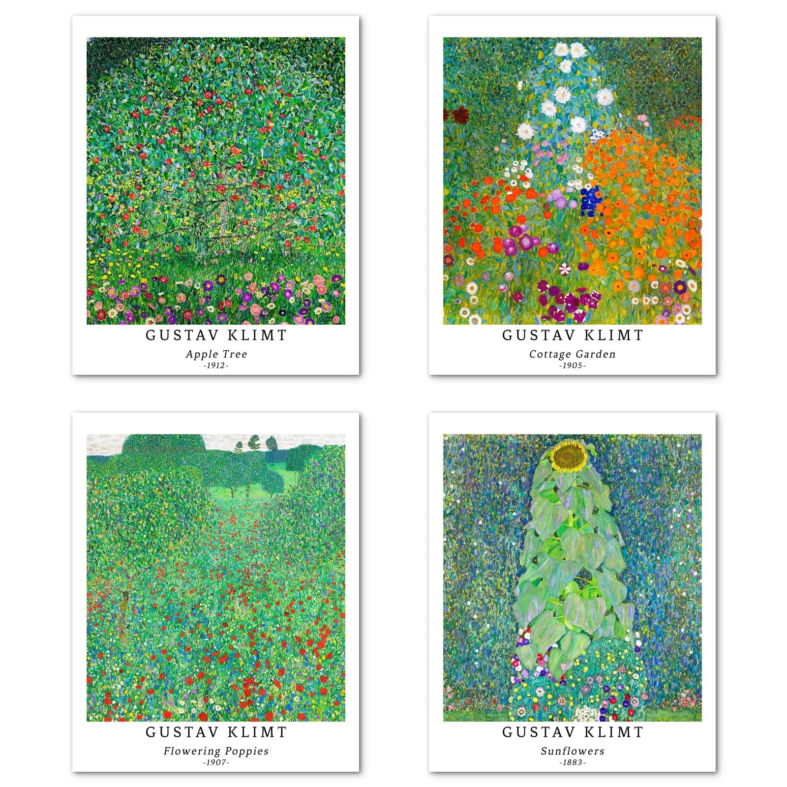 Wall Art Unframed Prints Giclee Art Paper Set of 4, 8x10 inch Flower Artwork,...