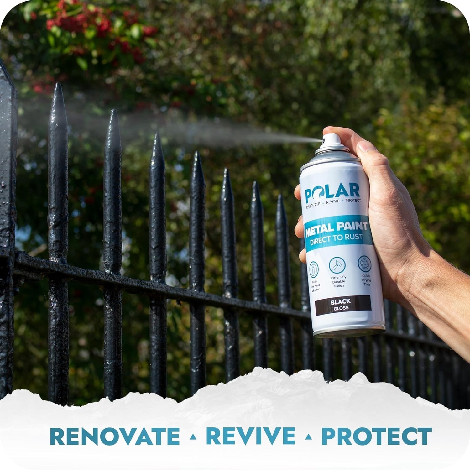 Quick Dry Rust Stop Spray Paint - Black - Metal, Wood