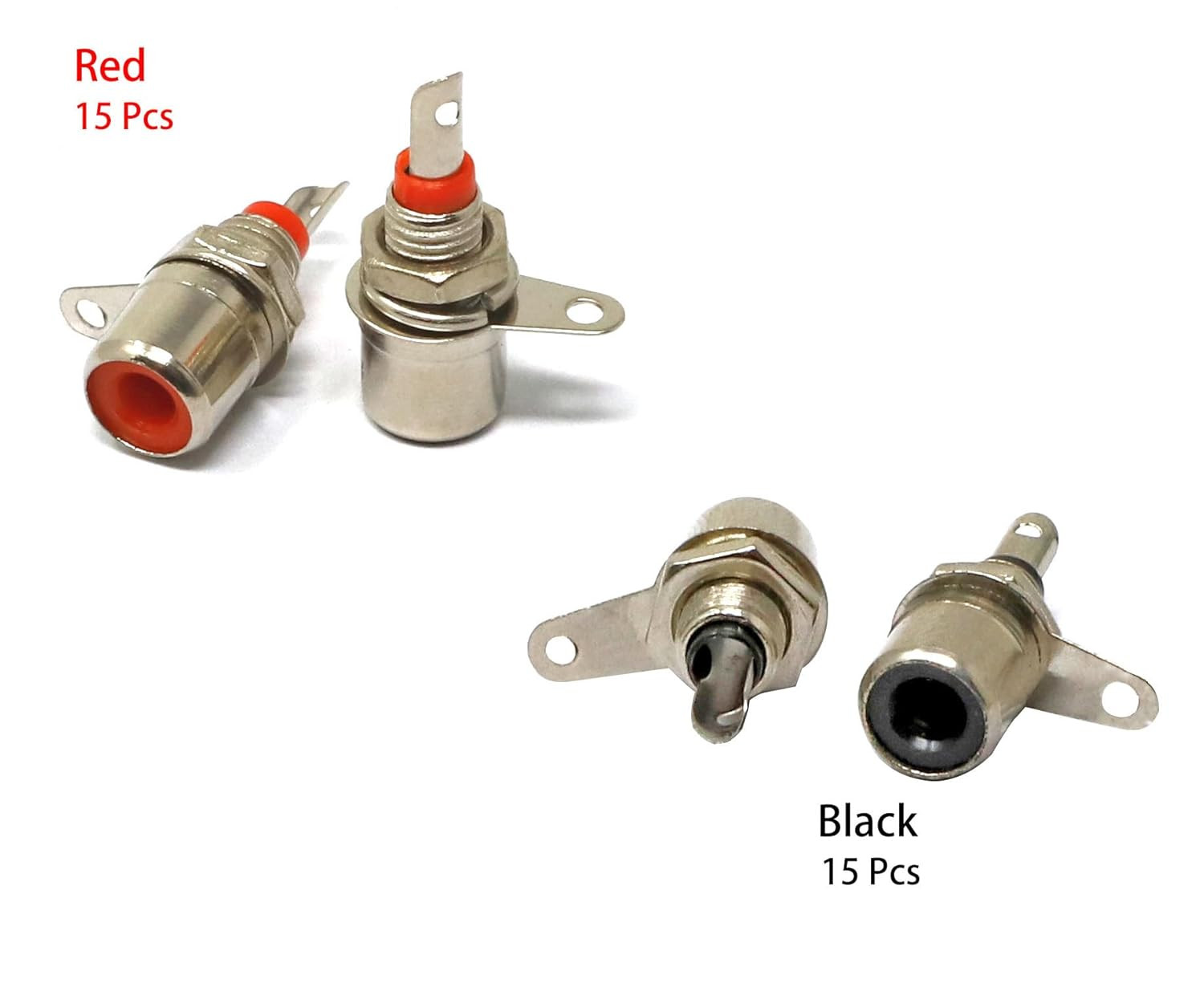 30 Pcs Jack Panel Mount RCA Female Socket Connectors Adapter
