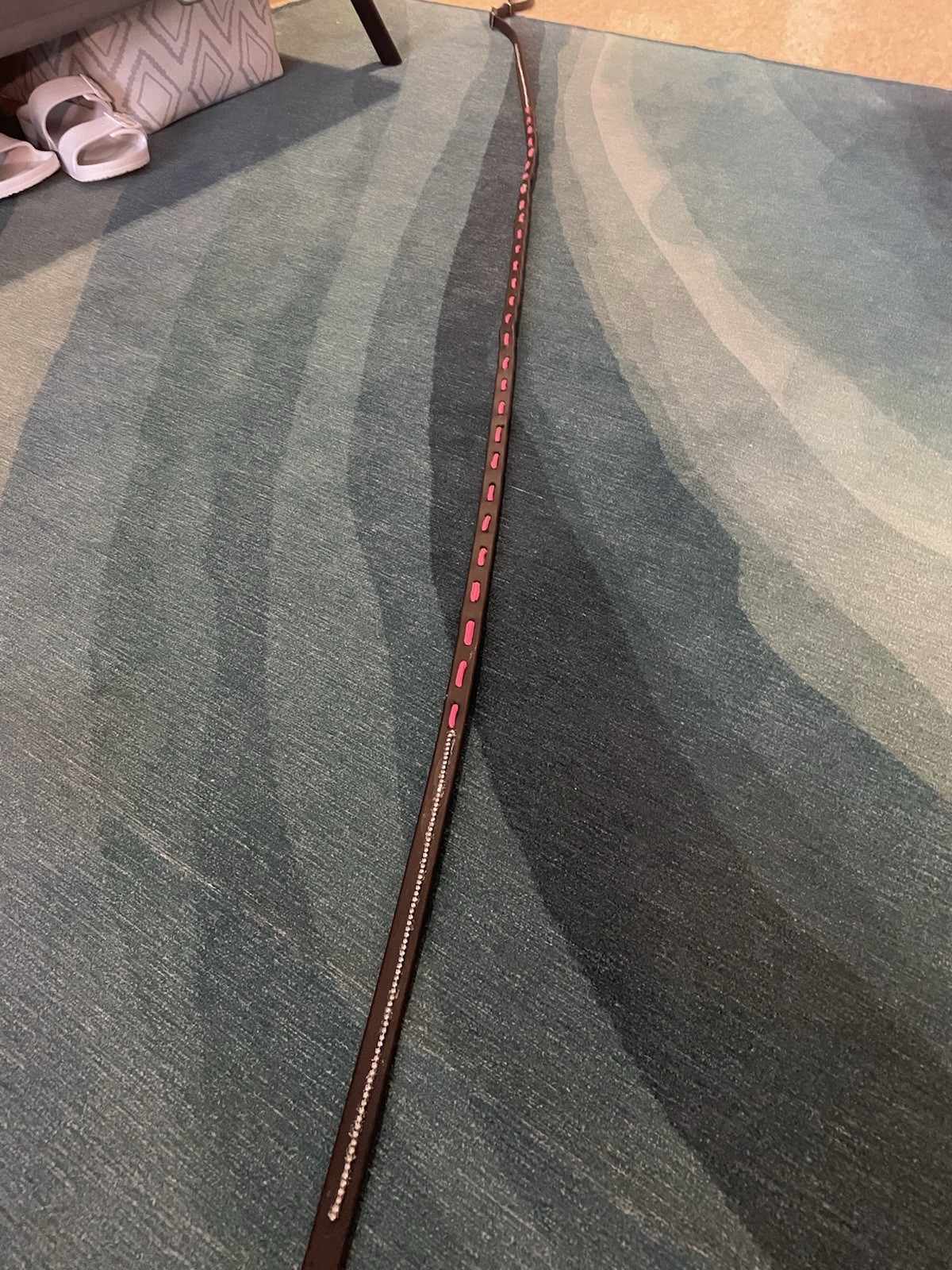 Bilgy Weaver Reins with Pink Stitching, Buckle and Clip Hardware