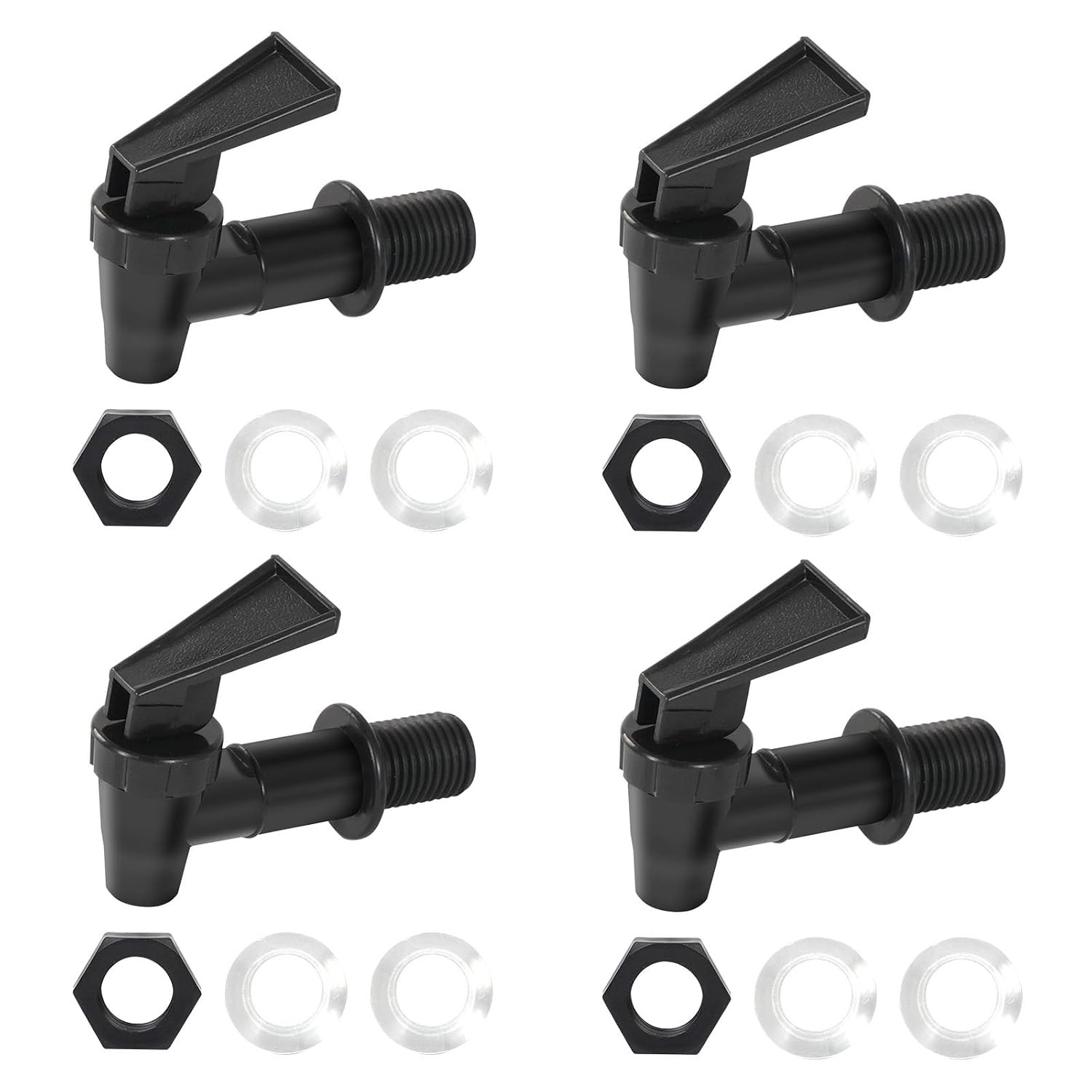 4 PCS Replacement Cooler Faucet Spigot, Leakproof Plastic Tap Set for Beverage D