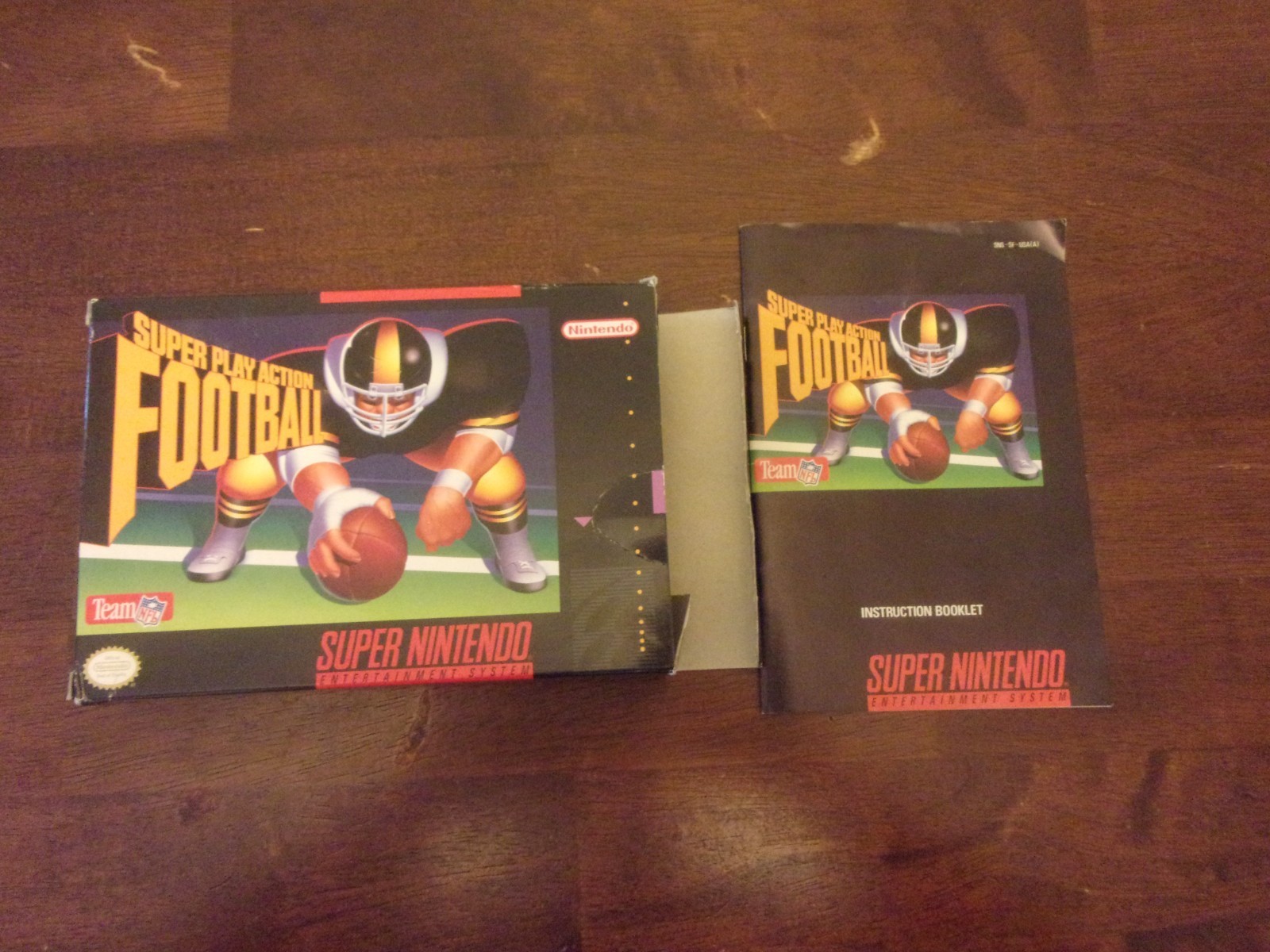 Super Play action football super nintendo box only instructions no game