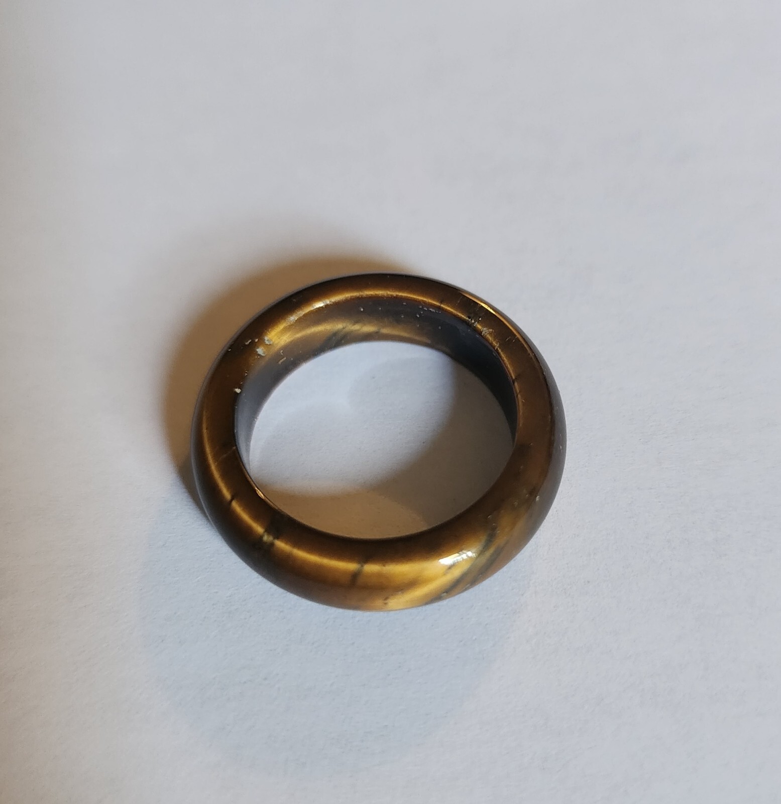 Tiger eye Ring Band Natural Genuine Gemstone  Size 18-19mm.