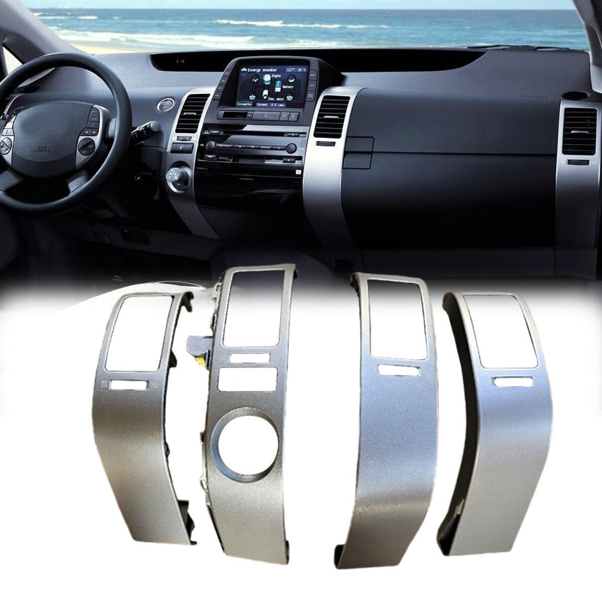 4x A/C Dash Air Vent Panel Cover Trims For Toyota Prius 2004 2005 2006 2007 2008