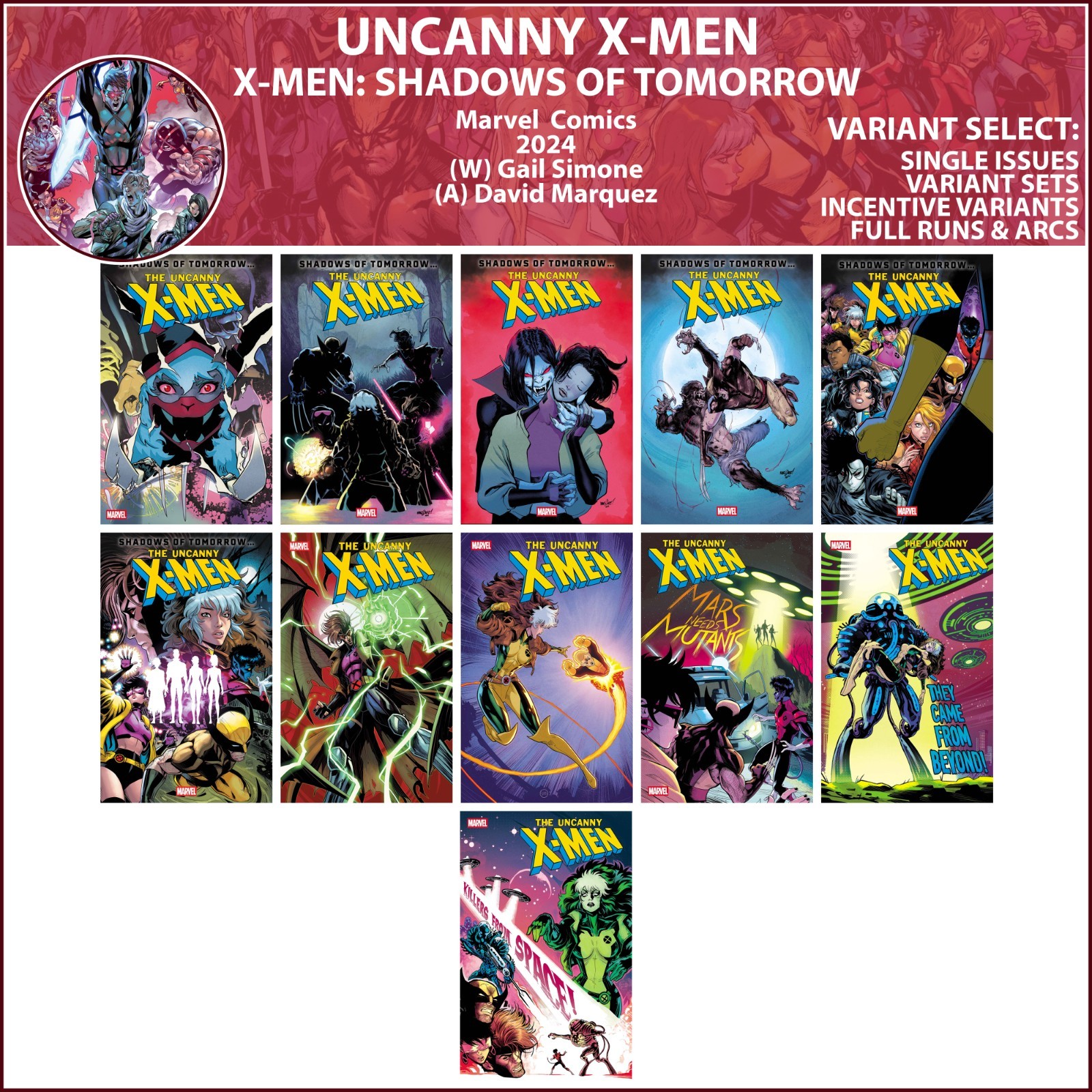 Uncanny X-Men (2024) #22-26 27 28 29 30 31 32 Annual Marvel Comics COVER SELECT