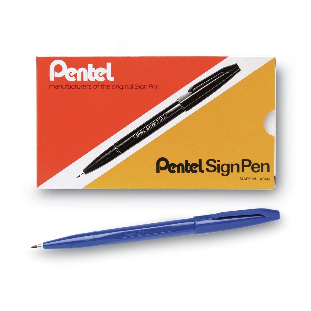 Pentel Arts S520C Extra-Fine Bullet Tip Fine Point Color Marker - Blue 1-DZ New