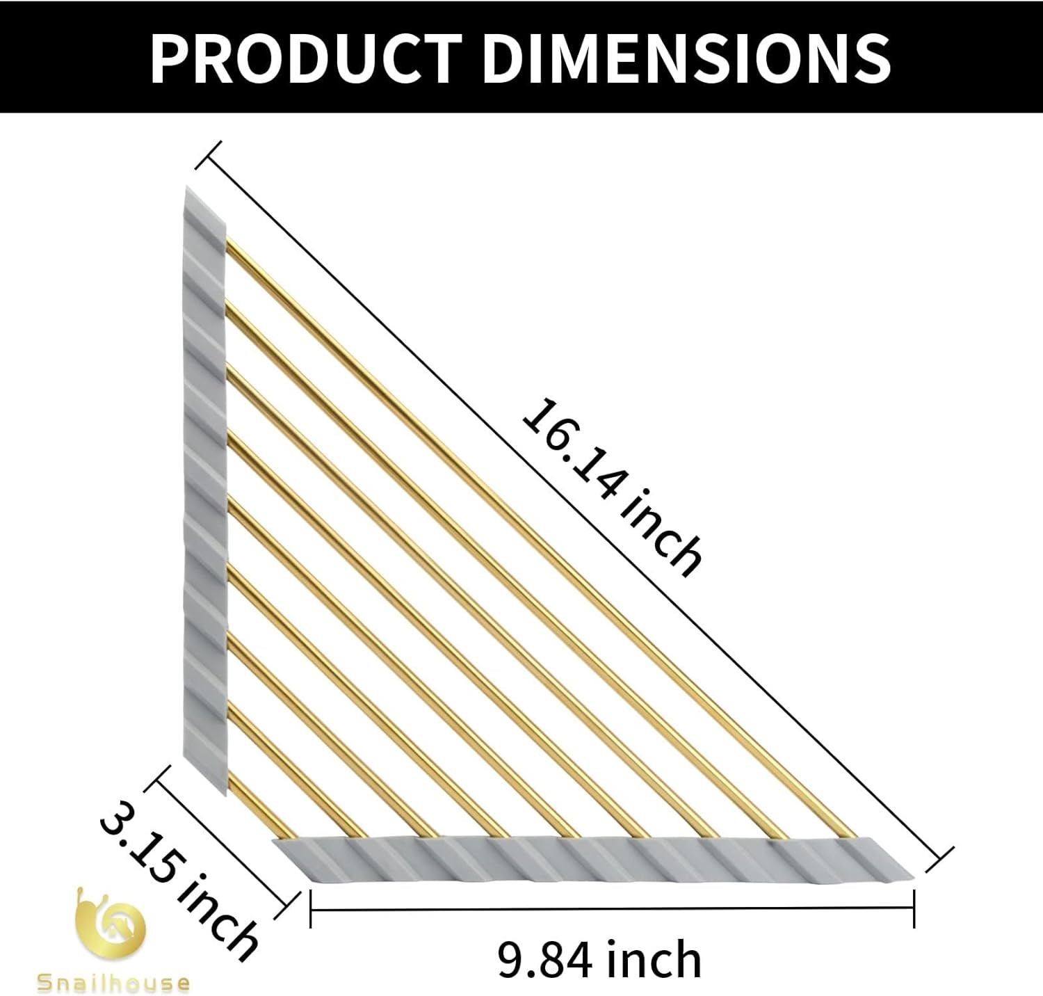 Small Triangle Roll up Dish Drying Rack, Stainless Steel Kitchen Foldable Sink C