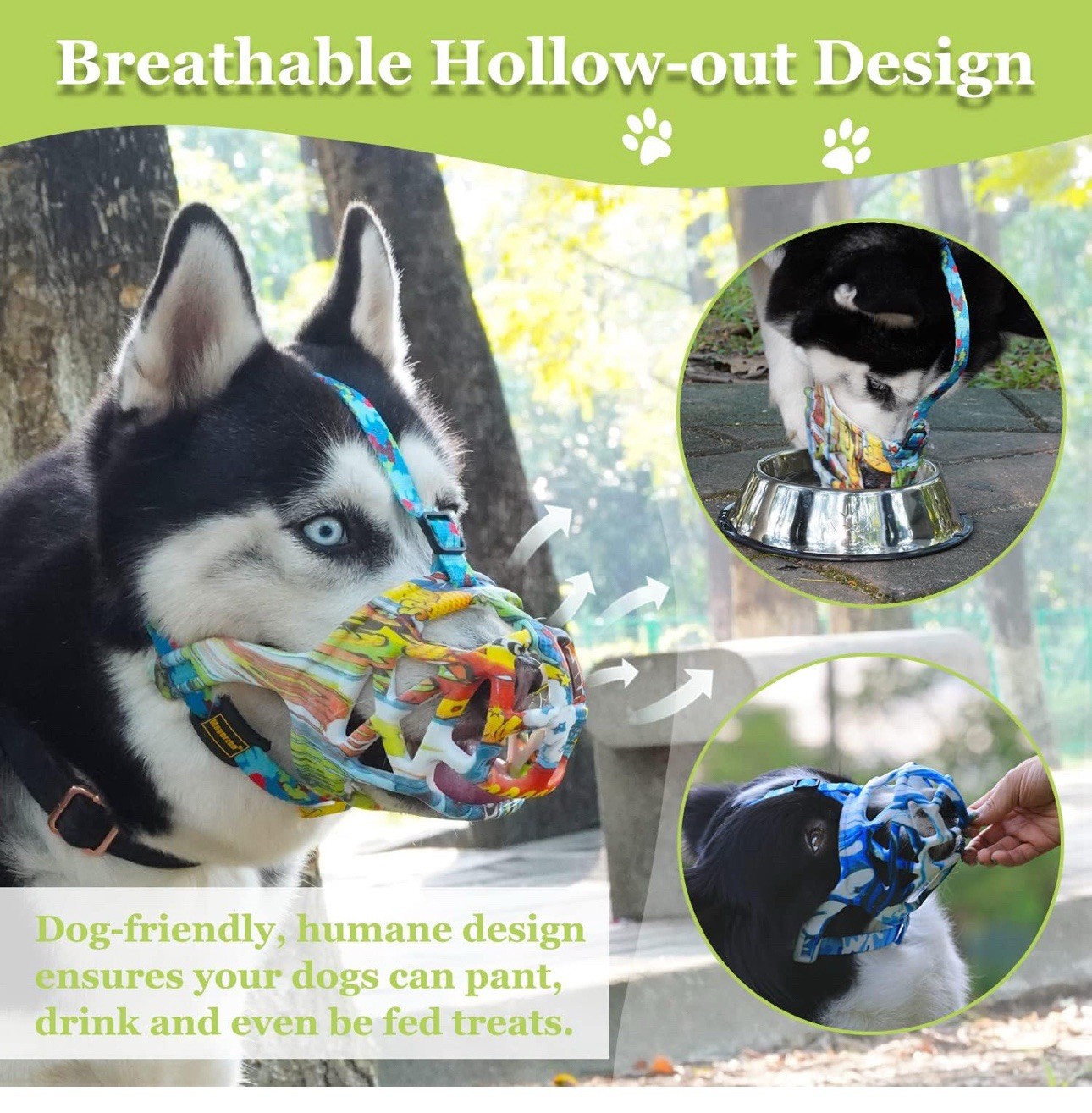 Dog Muzzle, Breathable Basket Muzzles for Small, Medium, Large and X-Large Aggre