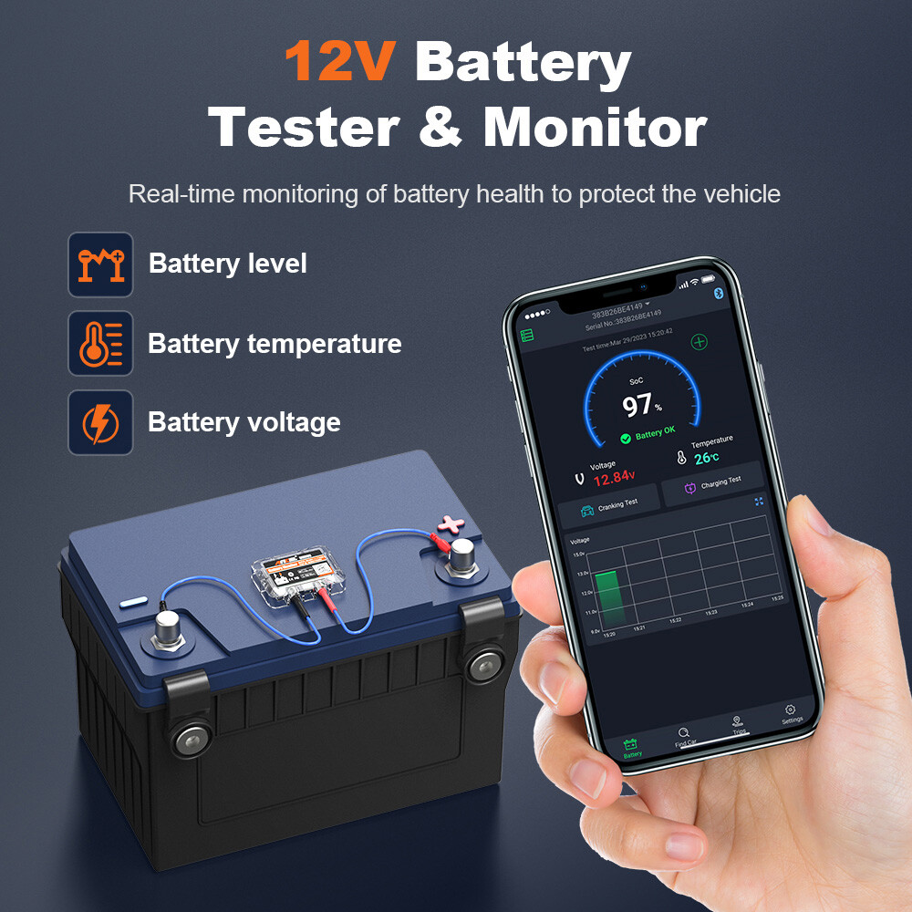 Car Battery Tester Digital Analyzer 12V Car Auto Battery Load Cranking Tester