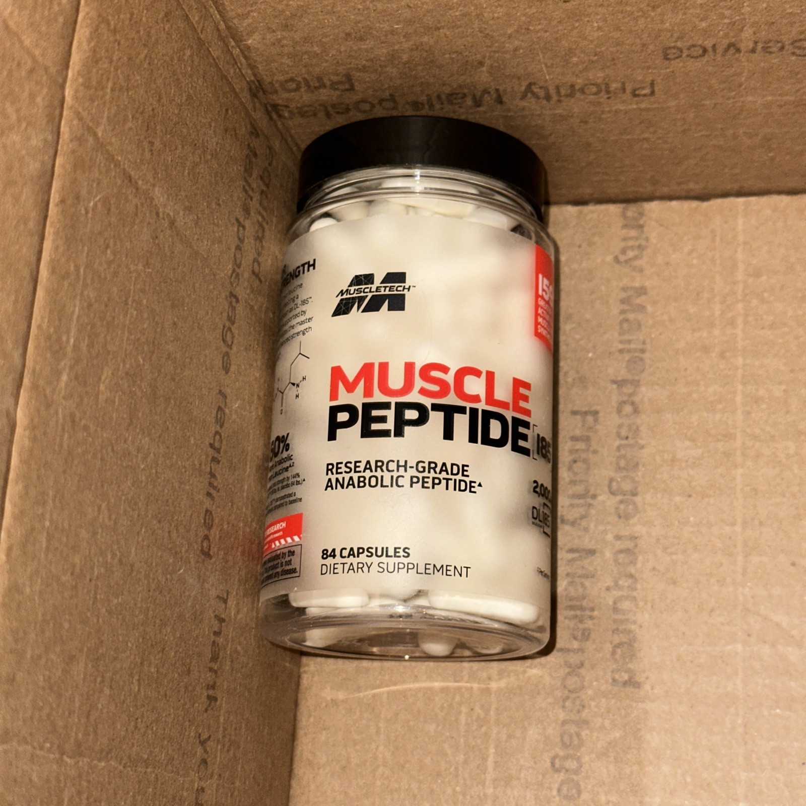MuscleTech Peptide 185, 2,000 mg, 84 Caps (666 mg per Capsule) Expires 2028