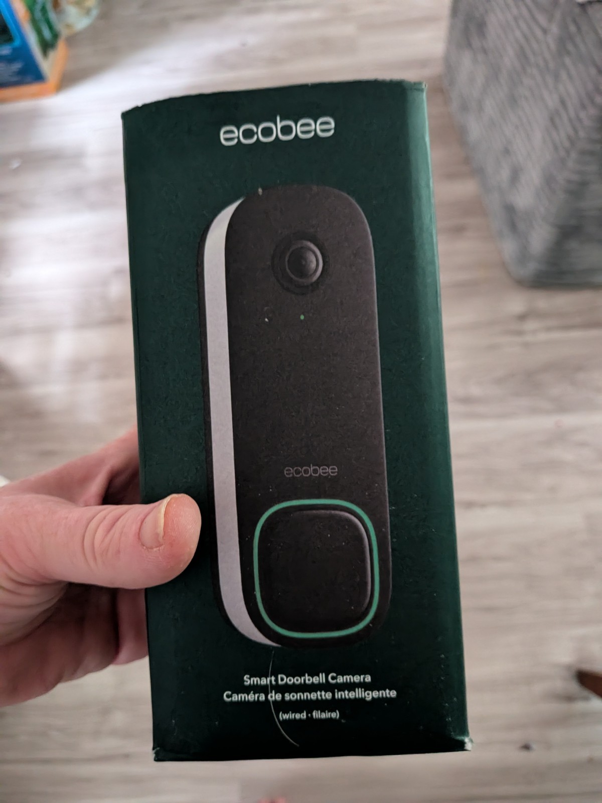 ecobee Smart Doorbell Camera Wired Wi-Fi Weatherproof Black Apple Home