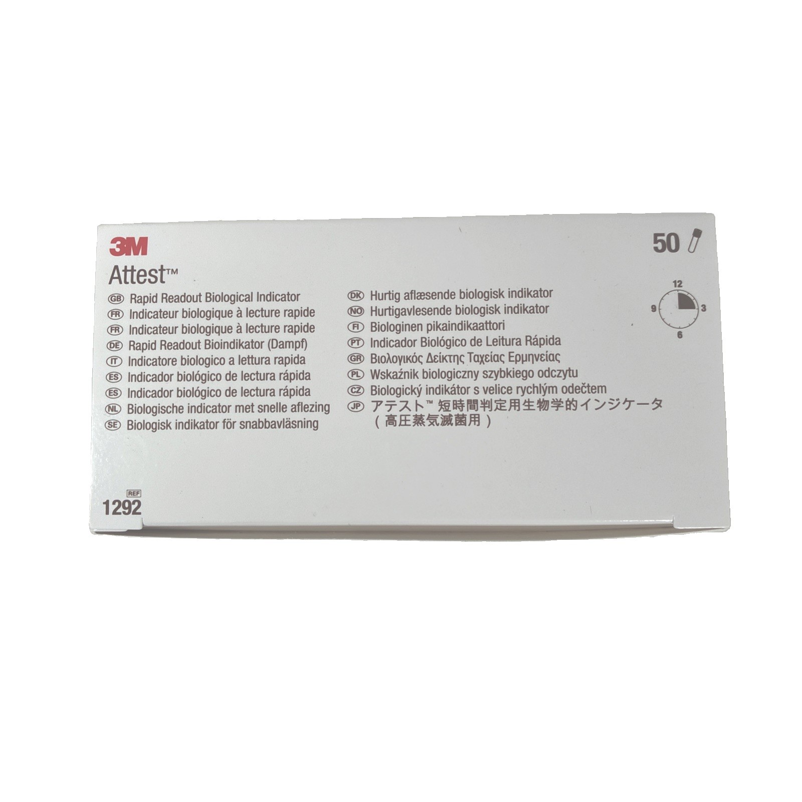 3M ATTEST Rapid Readout Biological Indicator, 1292, 50/bx, 03/2027