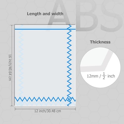HDPE Board White HDPE Plastic Sheet 12'' x 16'' x 1/2'' (12mm Thick) High