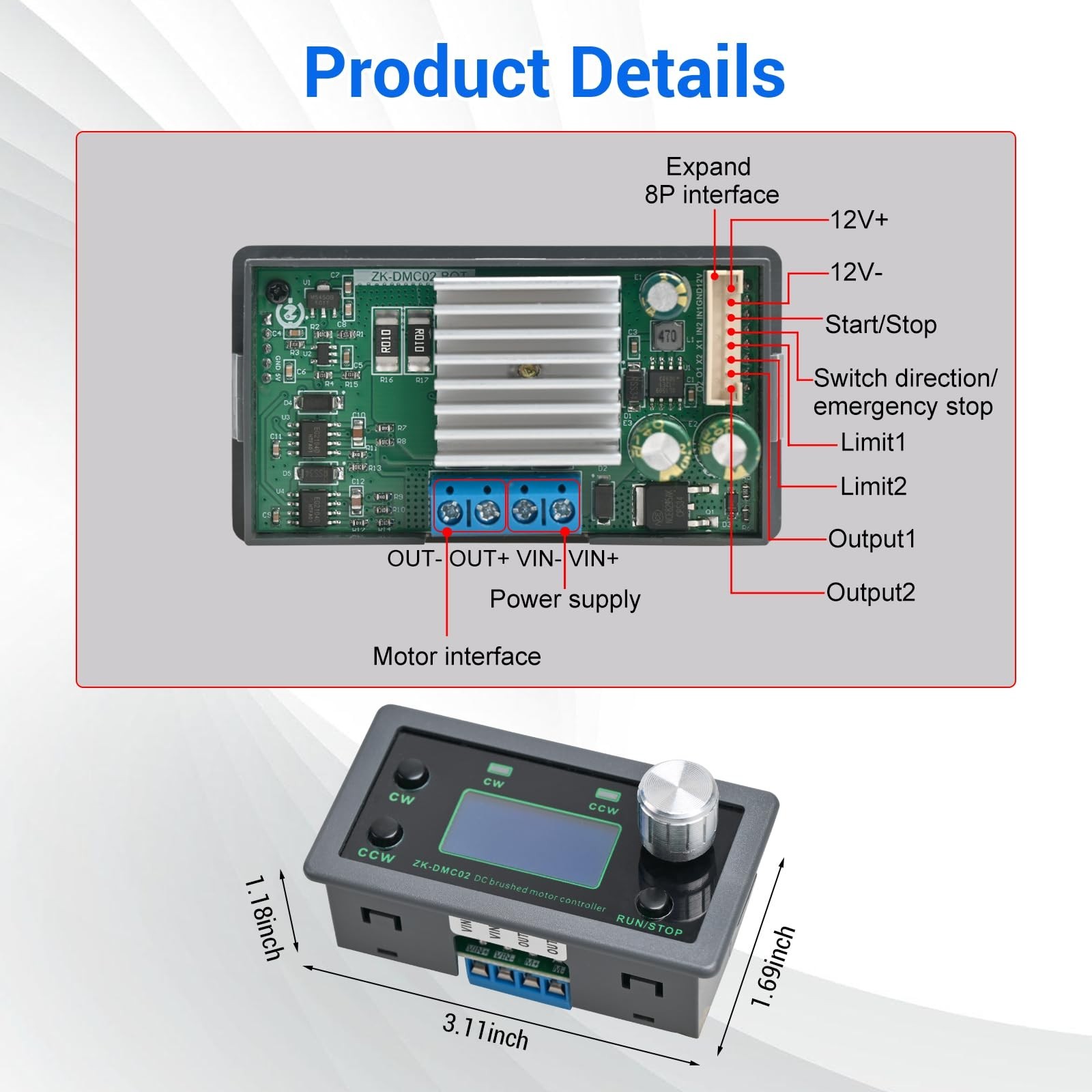 PWM DC Motor Speed Controller 12V-30V 10A Variable Regulator, Forward Reverse, T