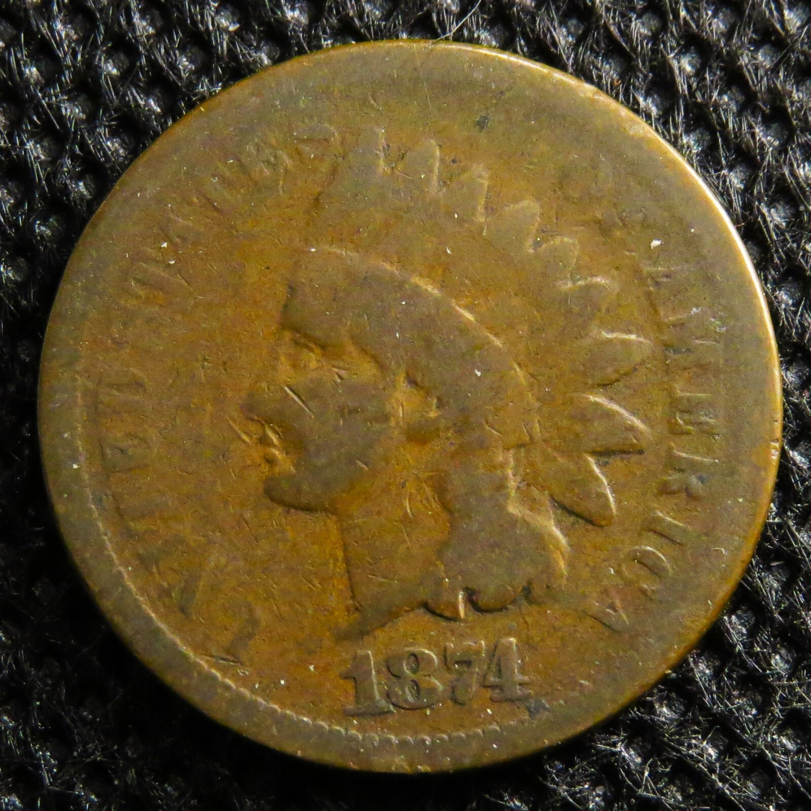 1874 Indian Head Cent. Nice older date!