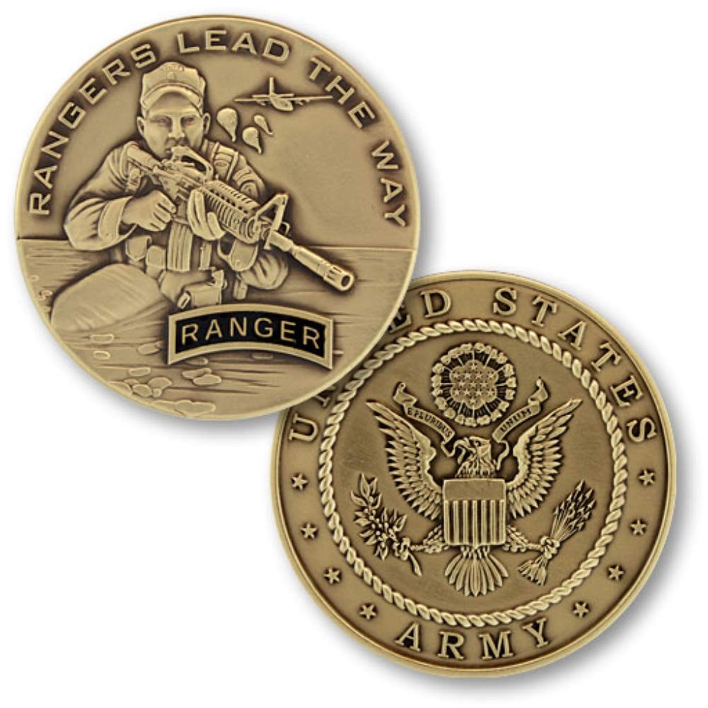 U.S. Army Rangers Lead The Way Challenge Coin Bronze Antique