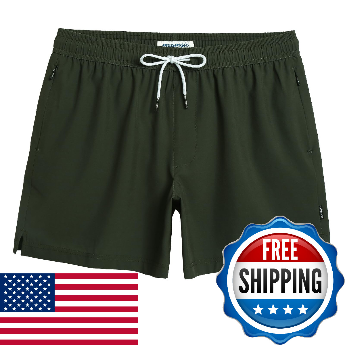 Maamgic Mens Swim Trunks 5 Quick Dry Beach Shorts Stretch Swimming Trunks Board