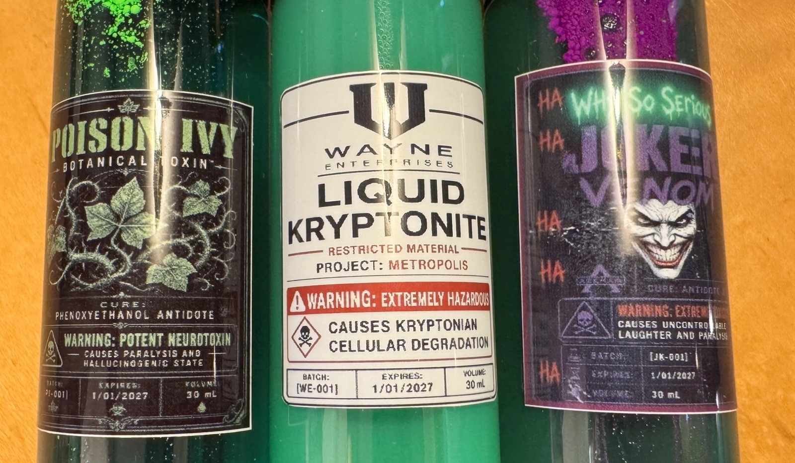 Make your own DC Comics vials with these labels! 8 labels made for 30ml Vials