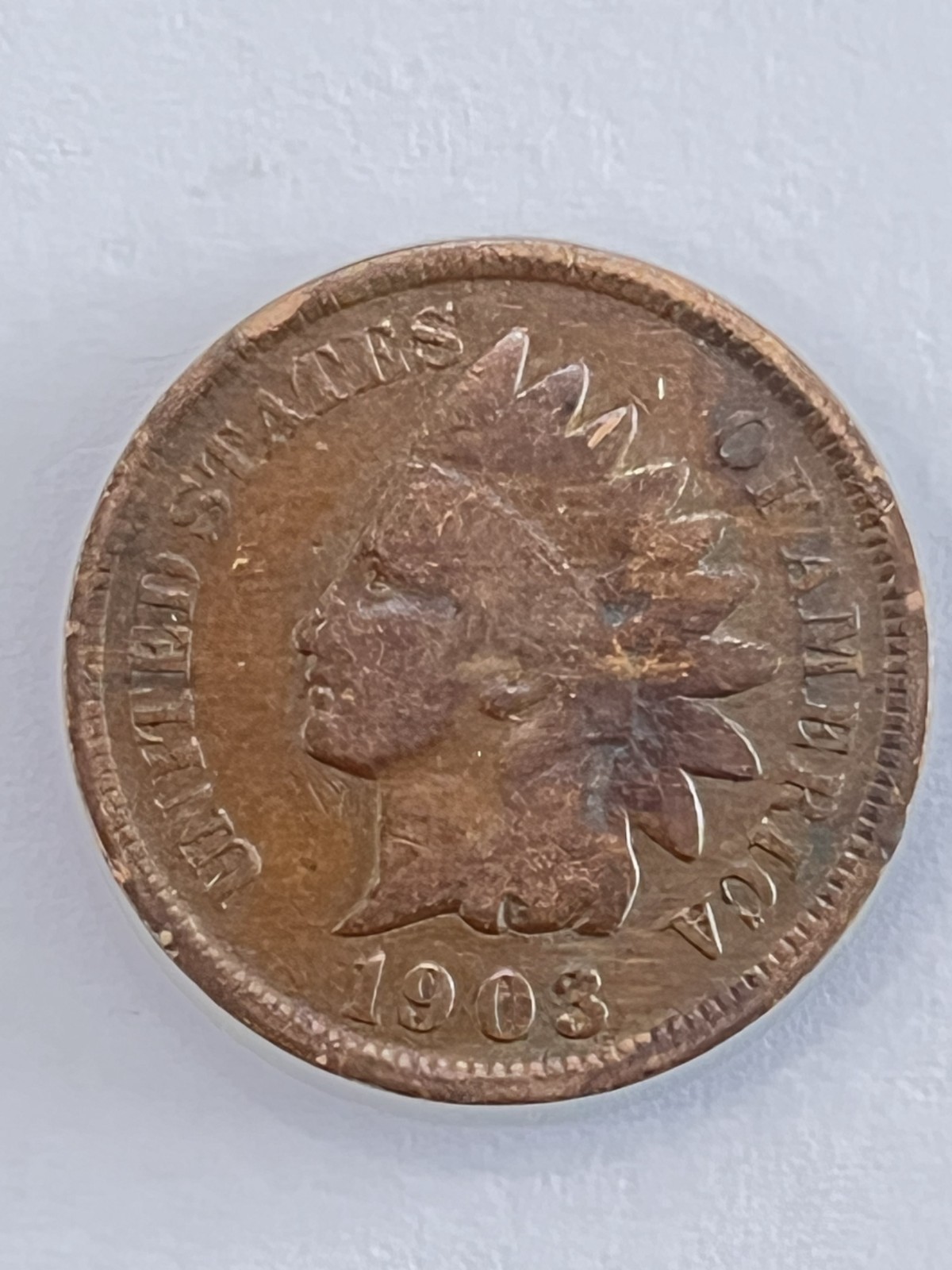 1903 Indian Head Cent – Fine Condition – Full Date – Nice Brown Coin