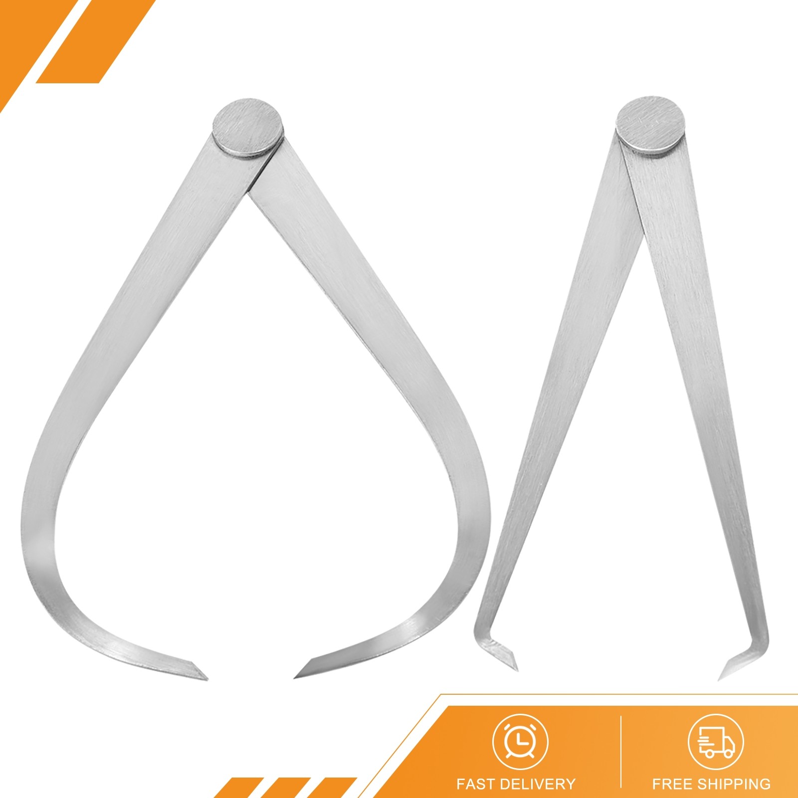 350mm 14" Inside Outside Caliper Stainless Steel Firm Friction Joint 1 Pair
