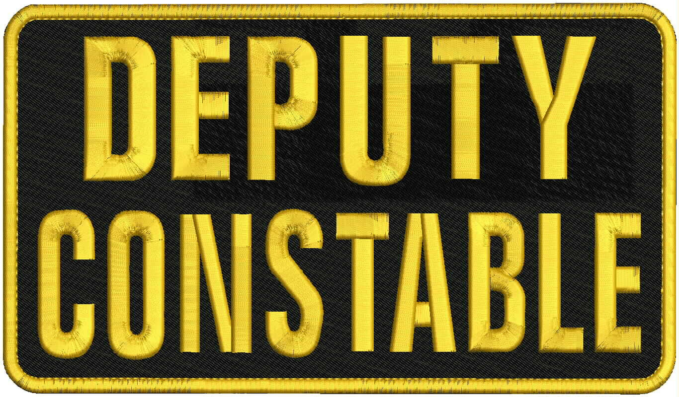 "Deputy Constable" embroidery patch  6X11  inches hook gold