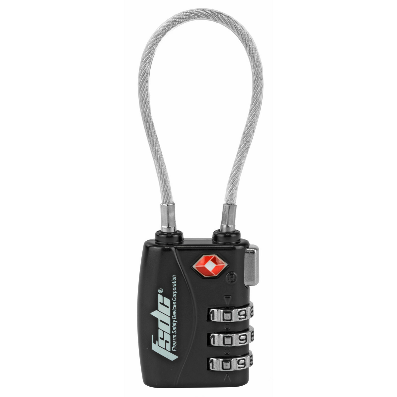 Firearm Safety Devices Corporation Tsa380Rcb Fsdc 3-Dial Tsa Combo Cable Lock