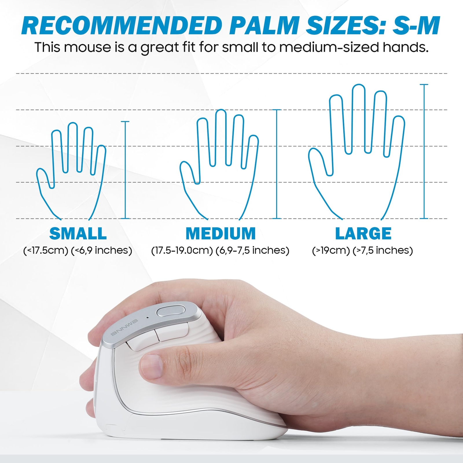 Wireless Vertical Ergonomic Mouse Multi-DeviceBluetooth + 2.4G Connection 4 A...