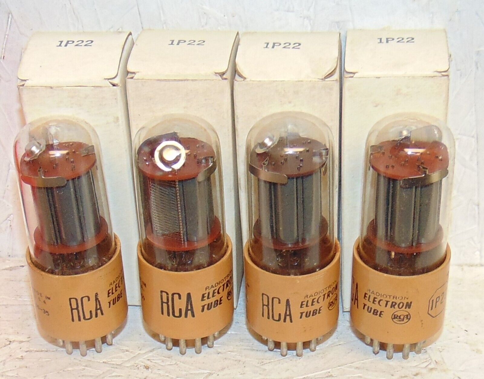 NOS NIB RCA MATCHED QUAD 4 TUBES 1P22 PHOTOMULTIPLIER TUBES 100% NEW MADE IN USA