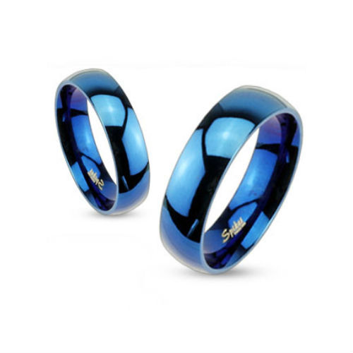 Engagement ring women men couple steel color blue R004