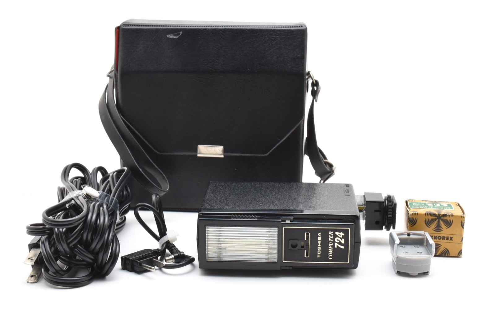 ⏯️ Rare *MINT* TOSHIBA COMPUTER 724 External Flash w/Case & Coupler From JAPAN