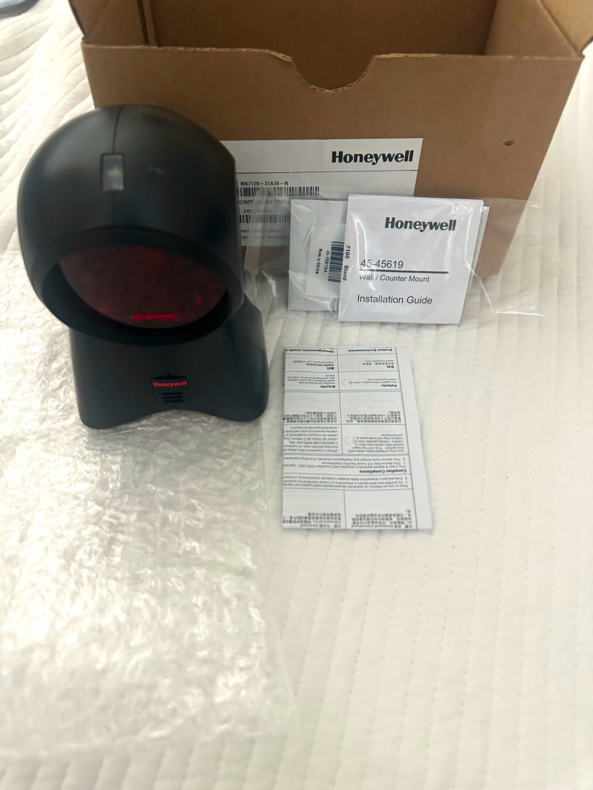 Honeywell MK7120 Orbit 7120 Wired Barcode Scanner MK7120-31A38-N Box Manuals