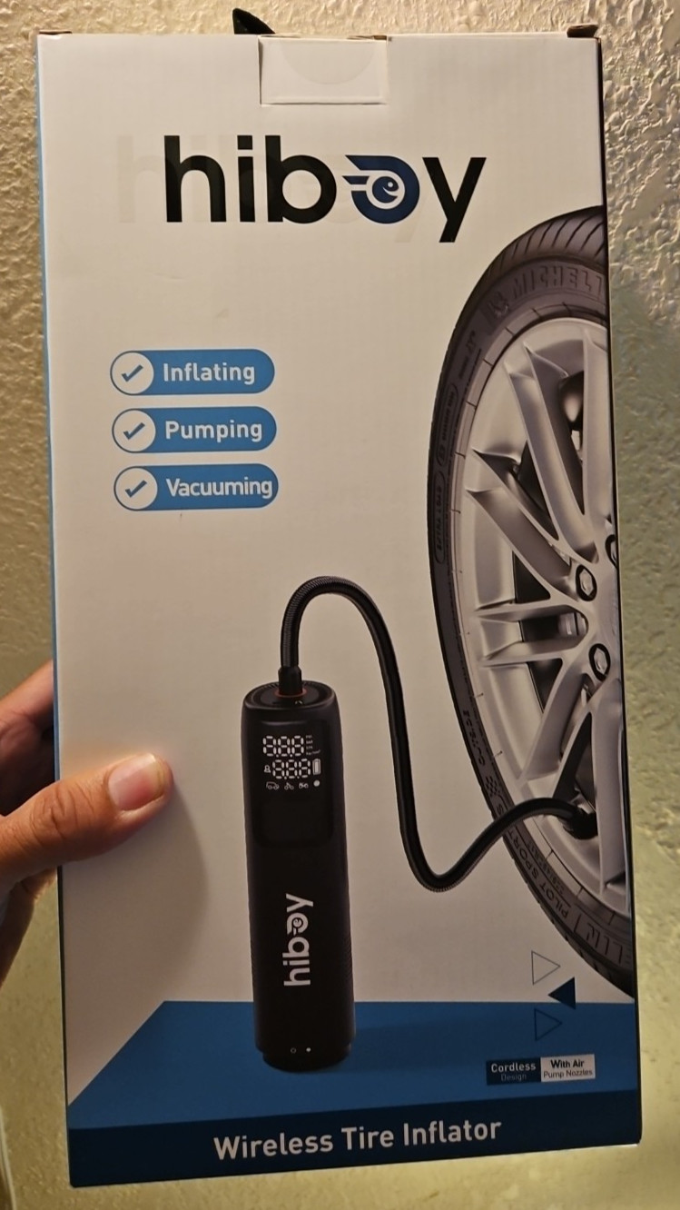 Hiboy Portable Tire Inflator and Vacuum Battery Powered Air Pump 150 PSI New