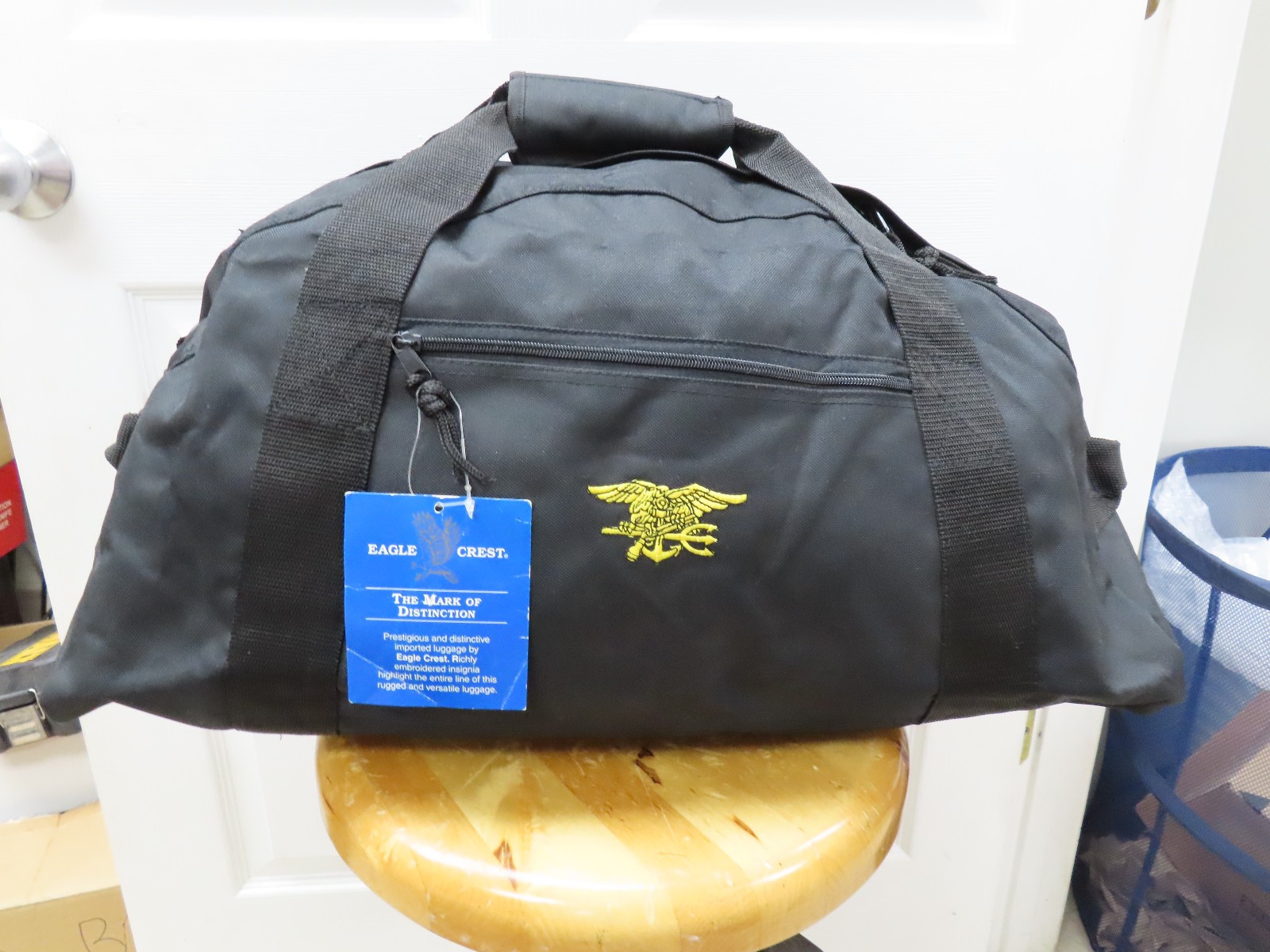 Vintage U.S. Navy SEAL Duffle Bag w/ Trident (24x12x12-in) NOS, Eagle Crest