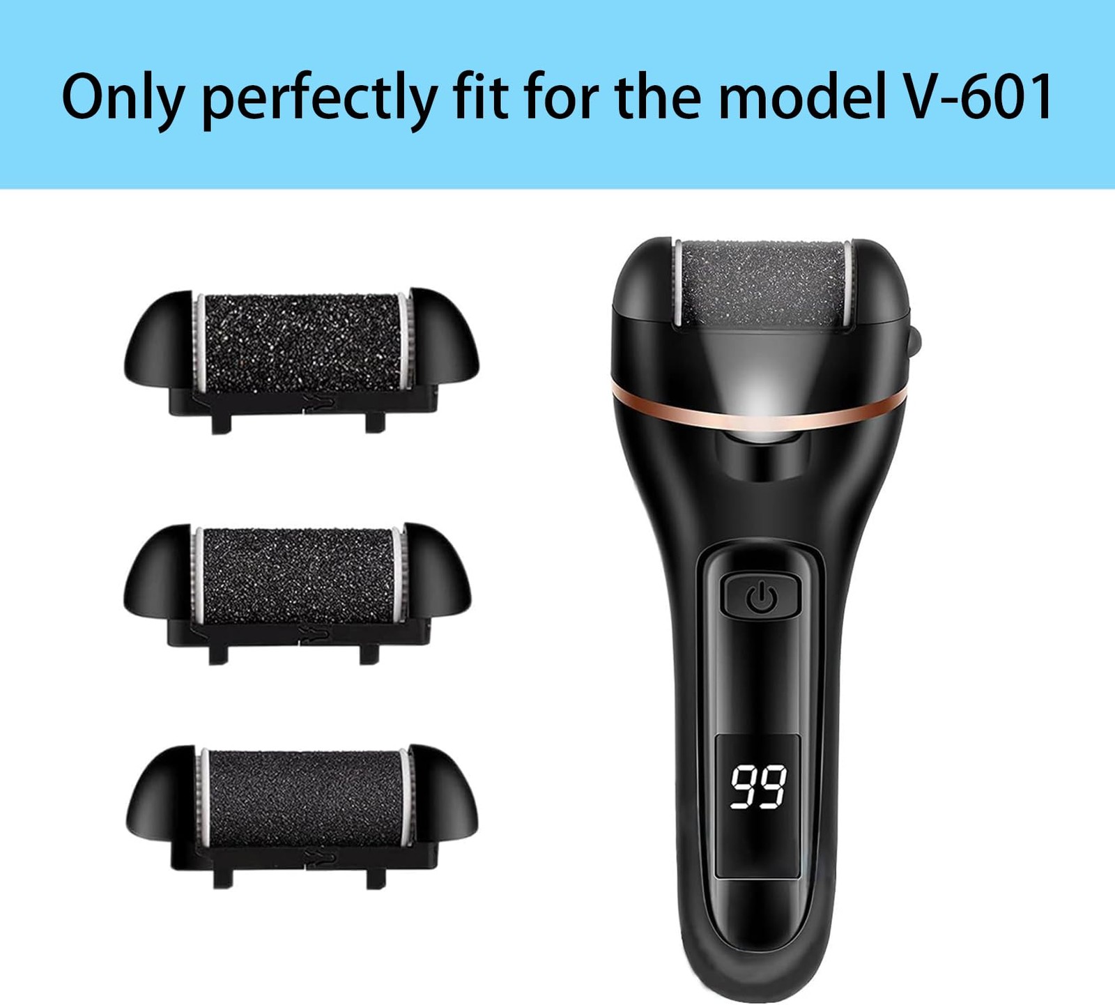 Extra Coarse 3 Refill Rollers for Electric Feet Callus Remover V-601, Replace...