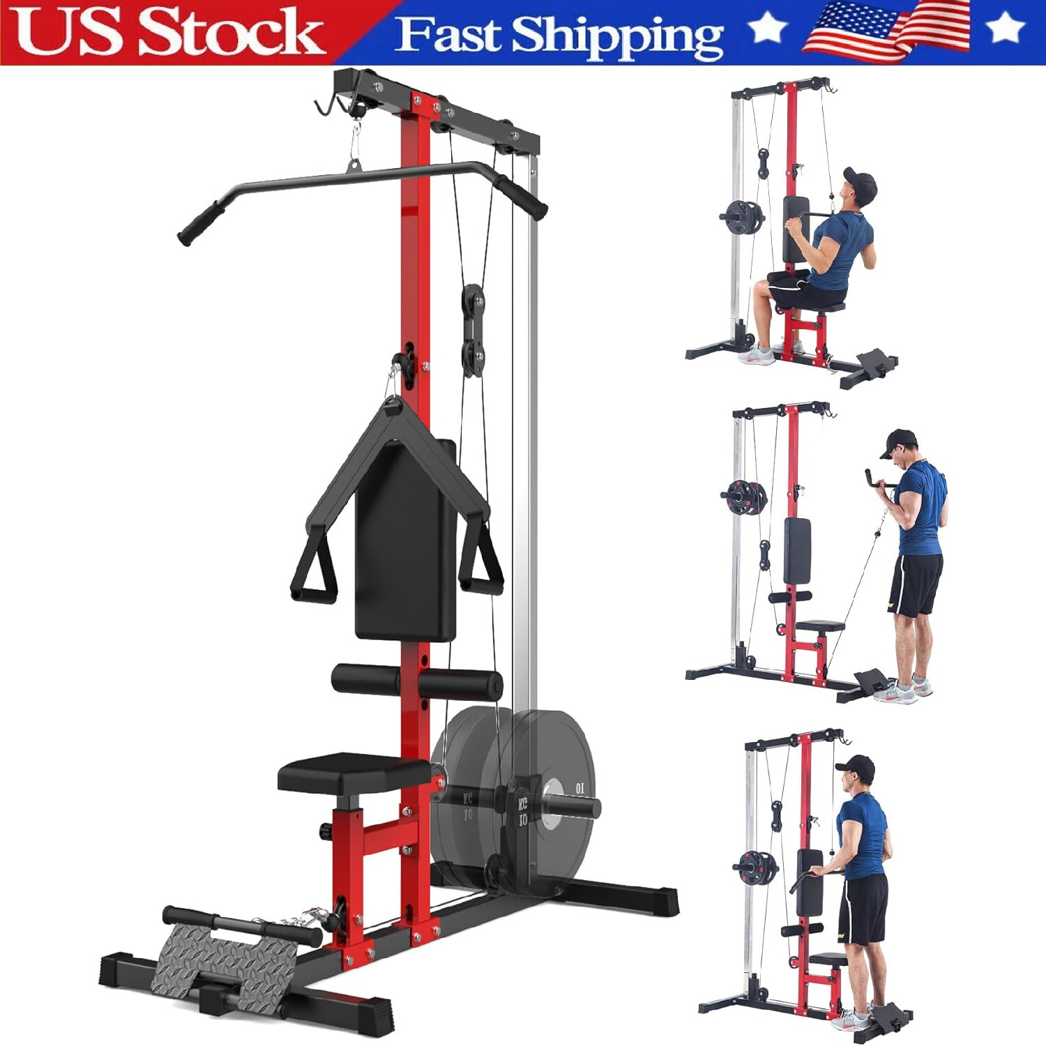LAT Pull Down Machine, LAT Row Cable Machine with High & Low Pulley Station Home