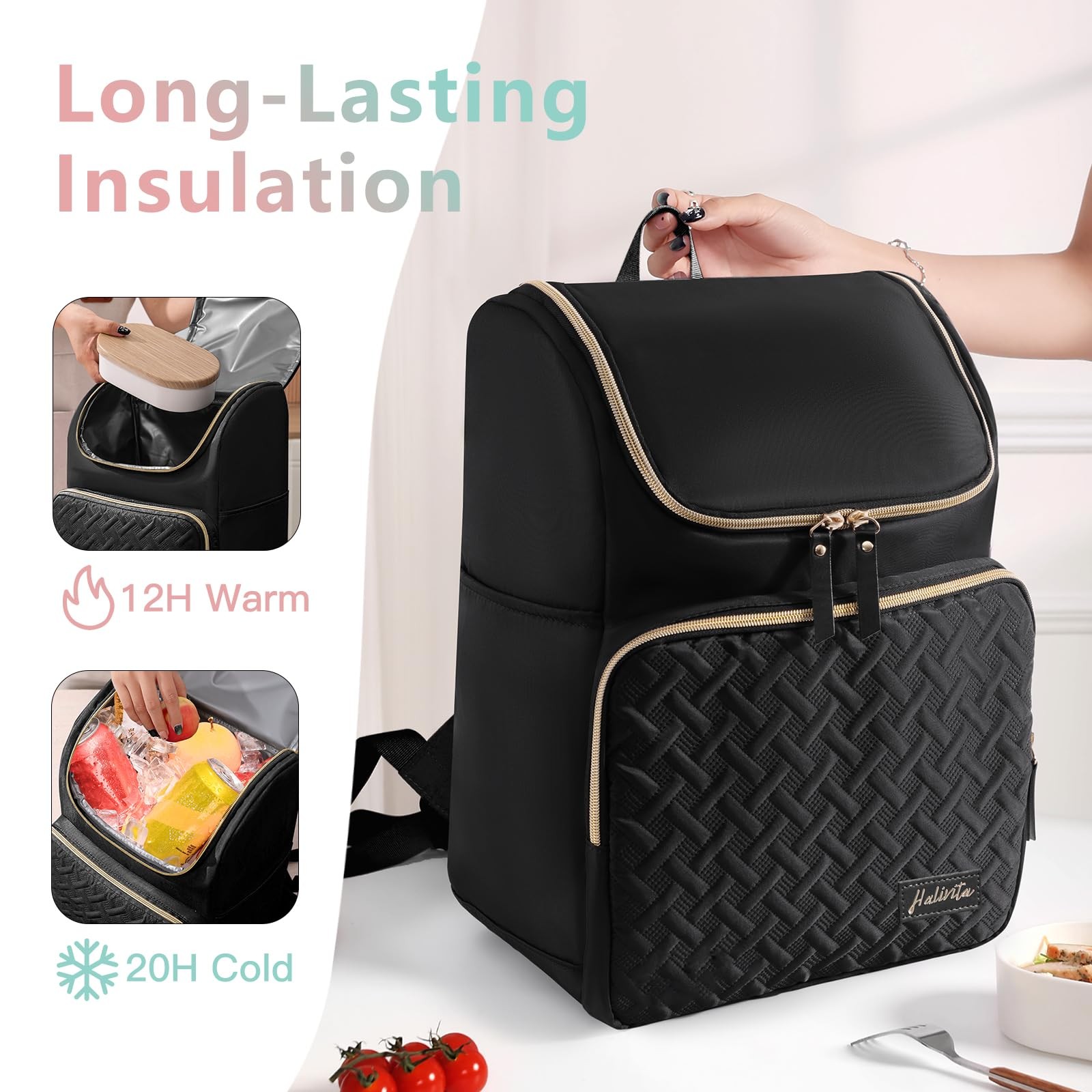 Cooler Backpack Insulated Leak Proof 33 Cans, Waterproof Hiking Backpack Cool...