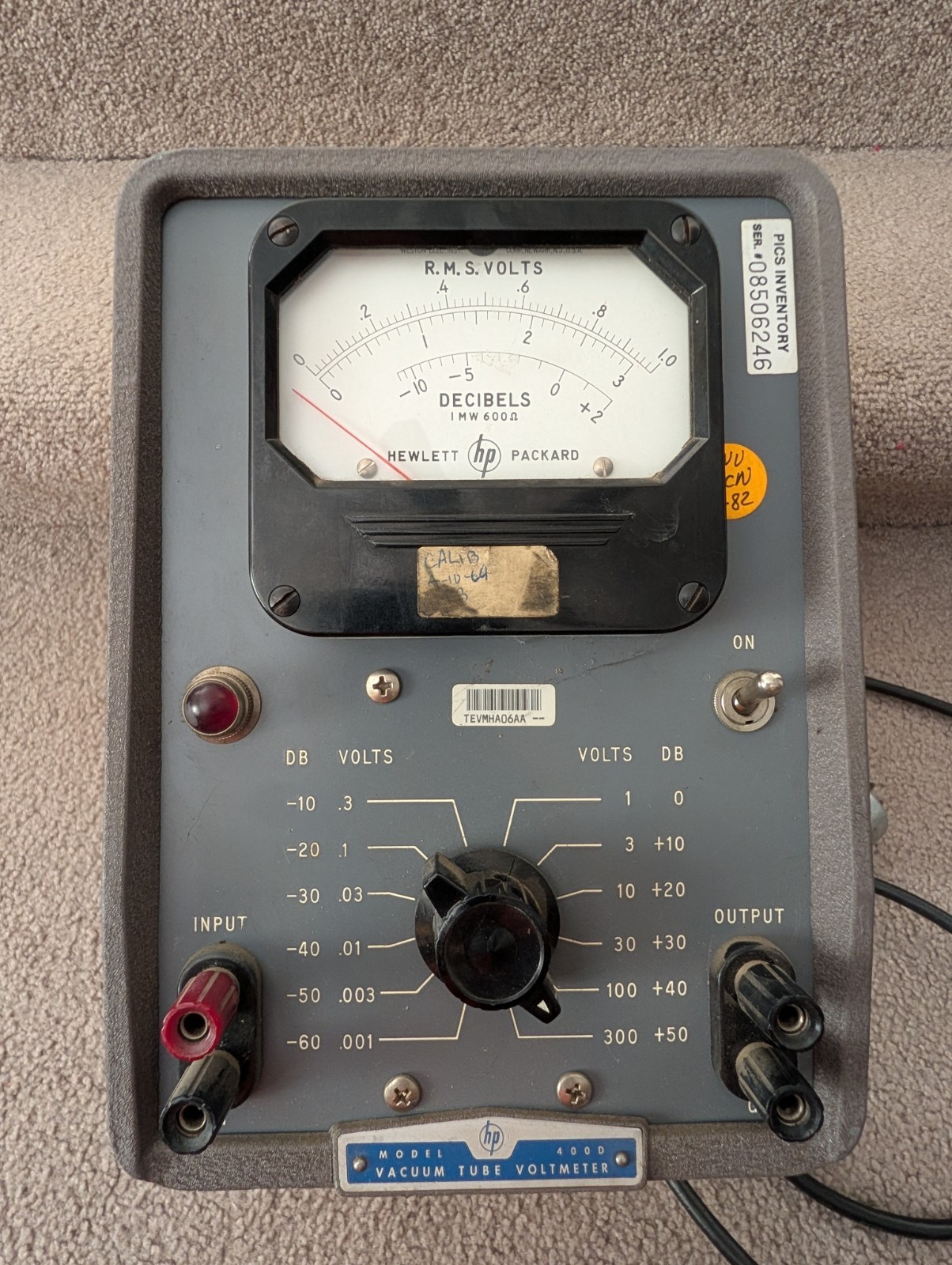 Vtg HP Hewlett Packard Model 400D Vacuum Tube Voltmeter For Parts