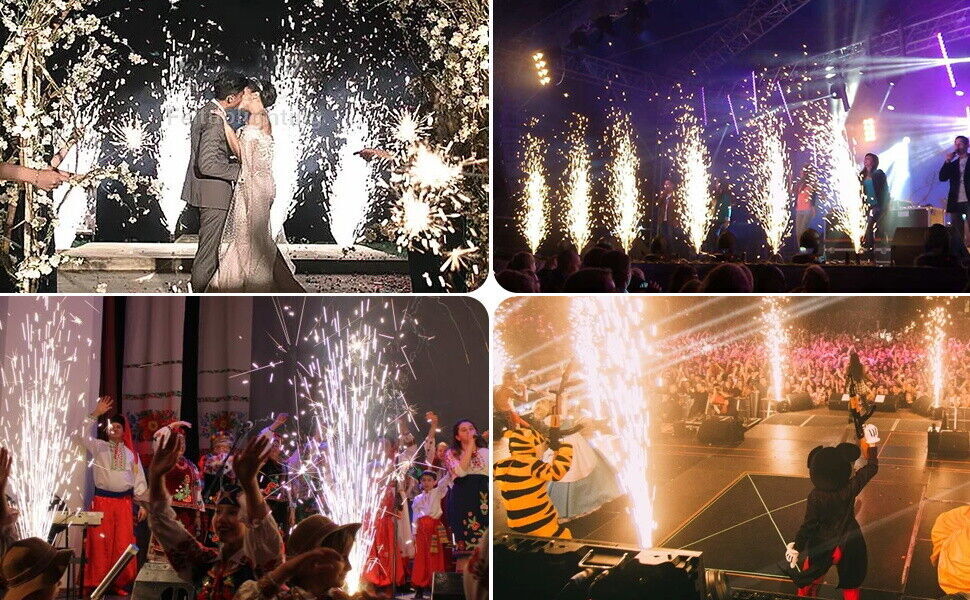 4PCS 700W Cold Spark Machine Firework Stage Effect DMX Wedding with Flight Case