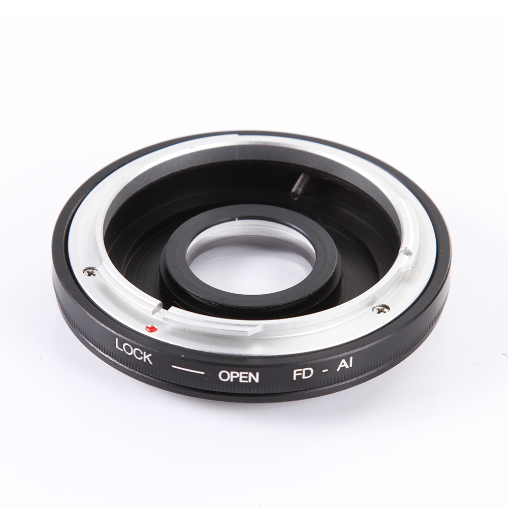 Black Adapter Ring for Canon FD/FC Lens to Nikon AI F Camera Optical Glass+Caps