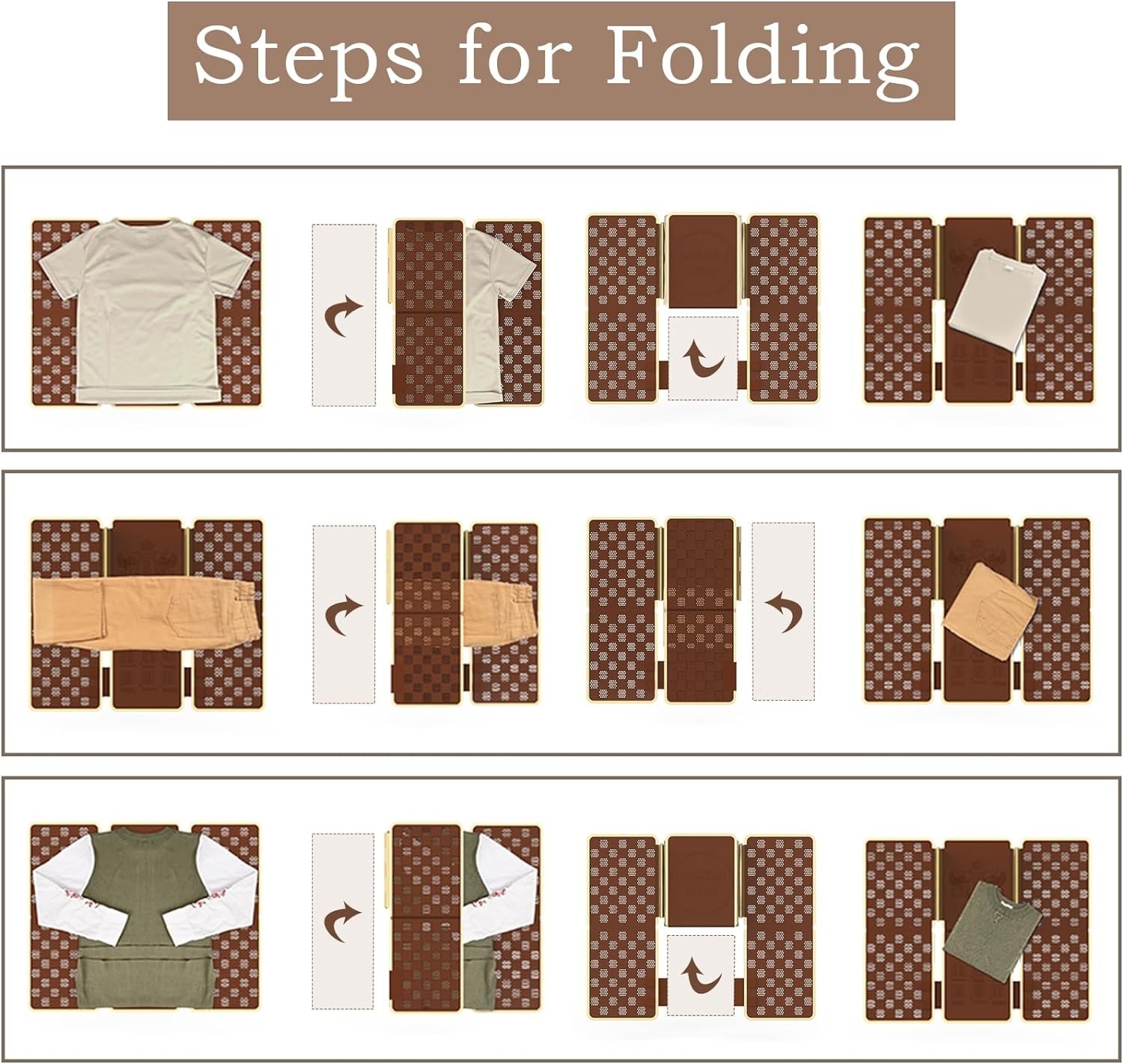 Versatile Metal Shirt Folder for Neat Wardrobe Organization