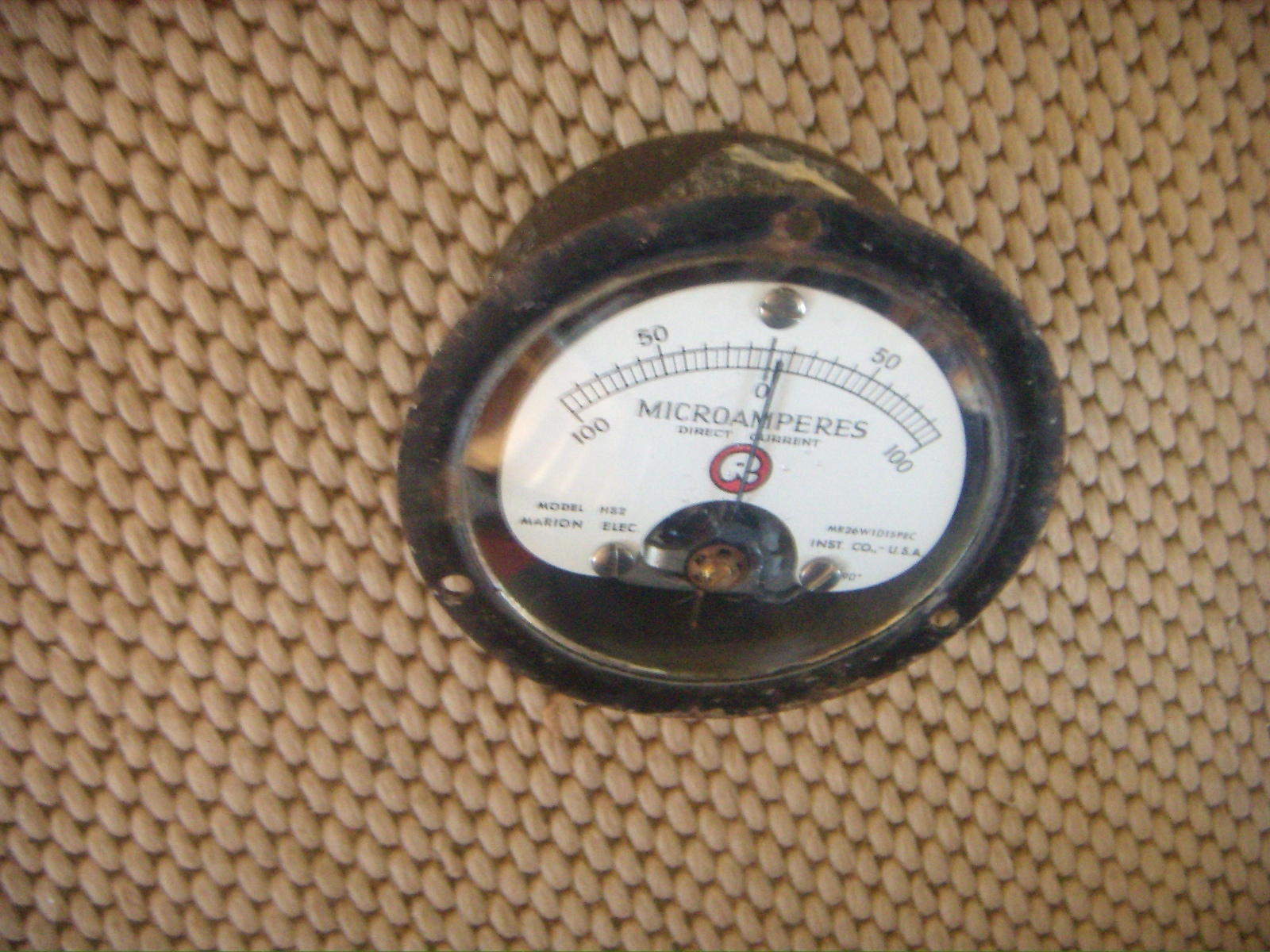 Marion Elec. Instruments Panel Meter Model HS2 Microamperes Gauge. USA